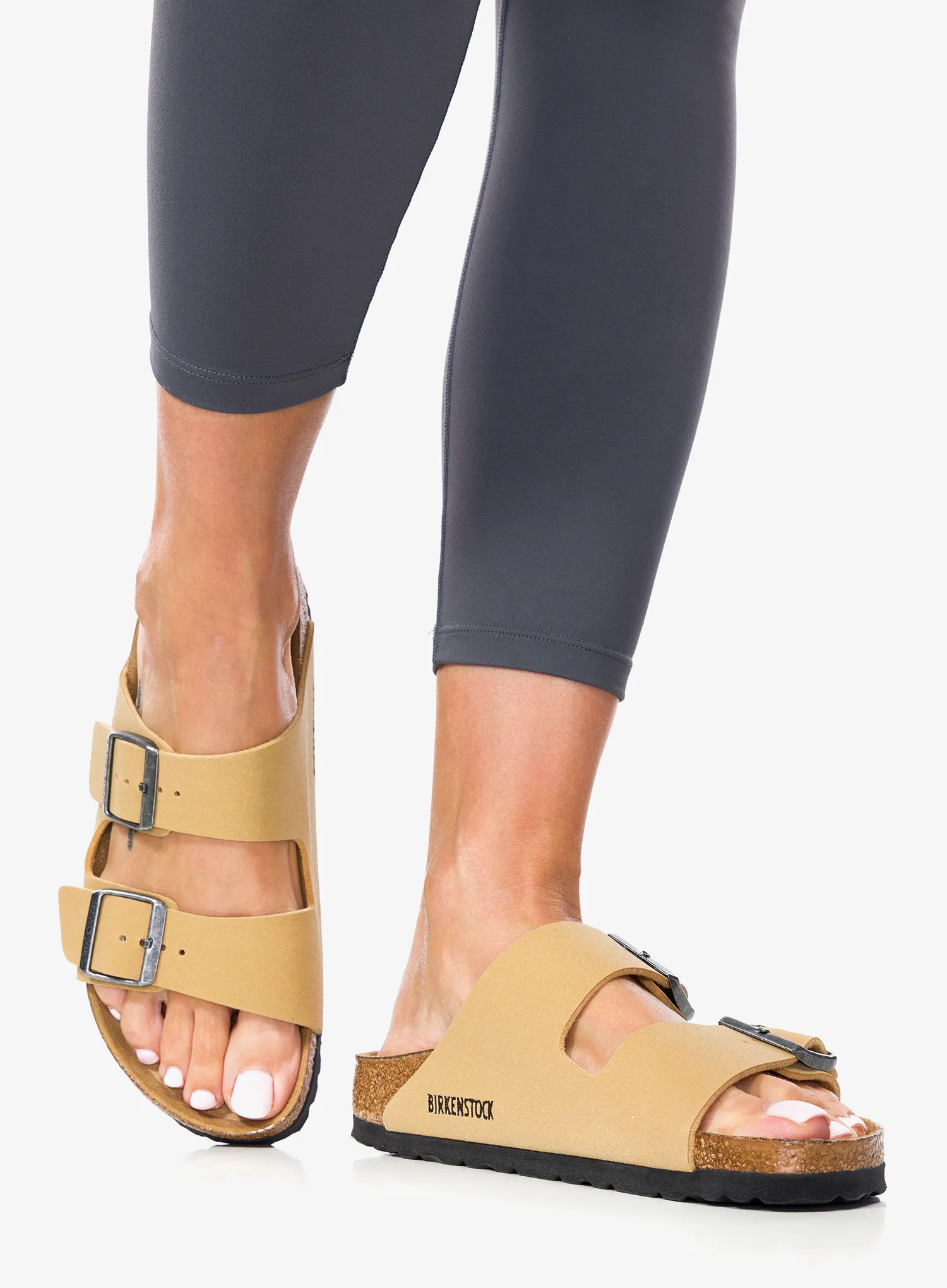 Ženske papuče Birkenstock Arizona Birko-Flor Nubuk - latte cream