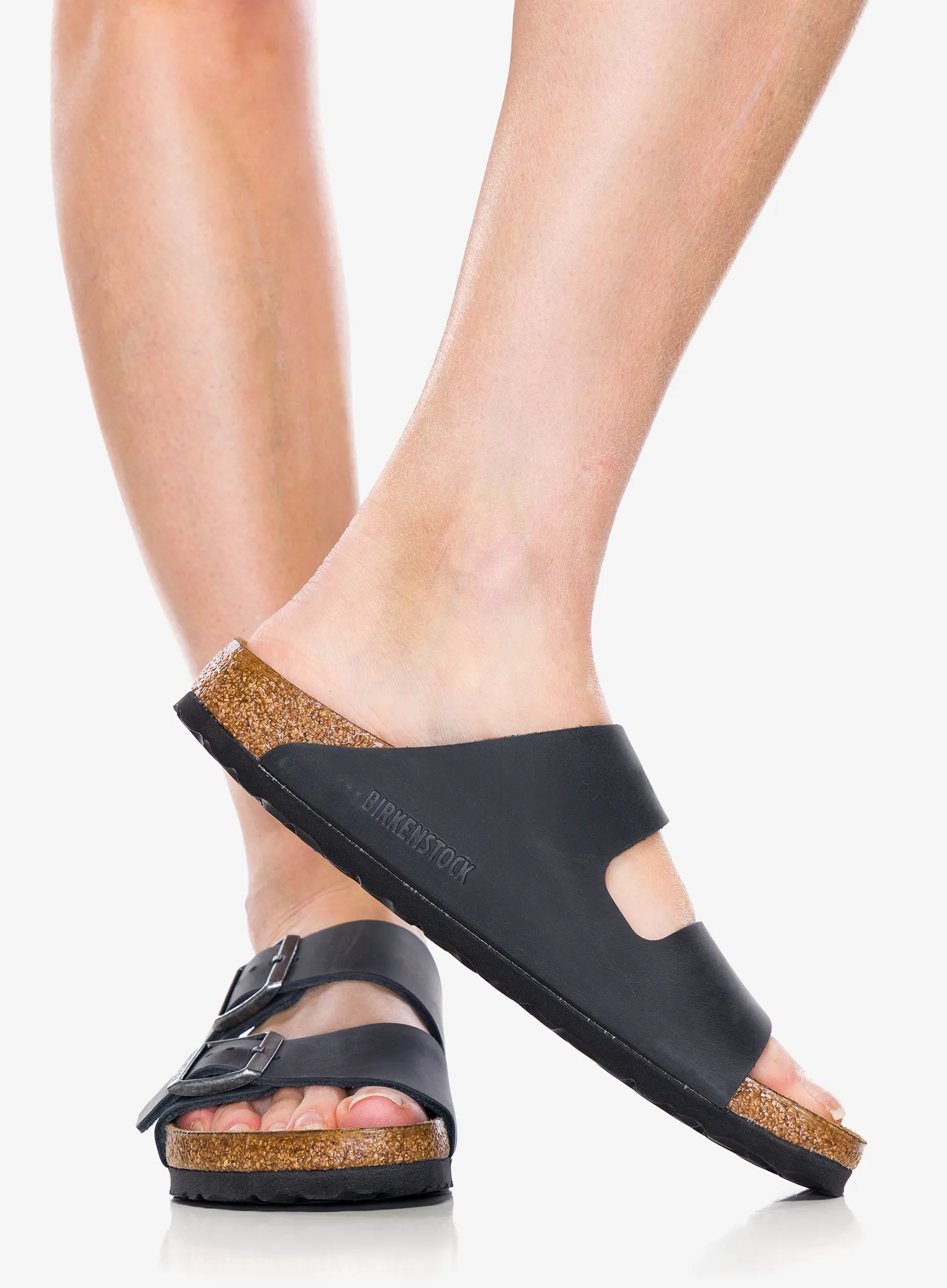 Ženske papuče Birkenstock Arizona Leather Oiled - black