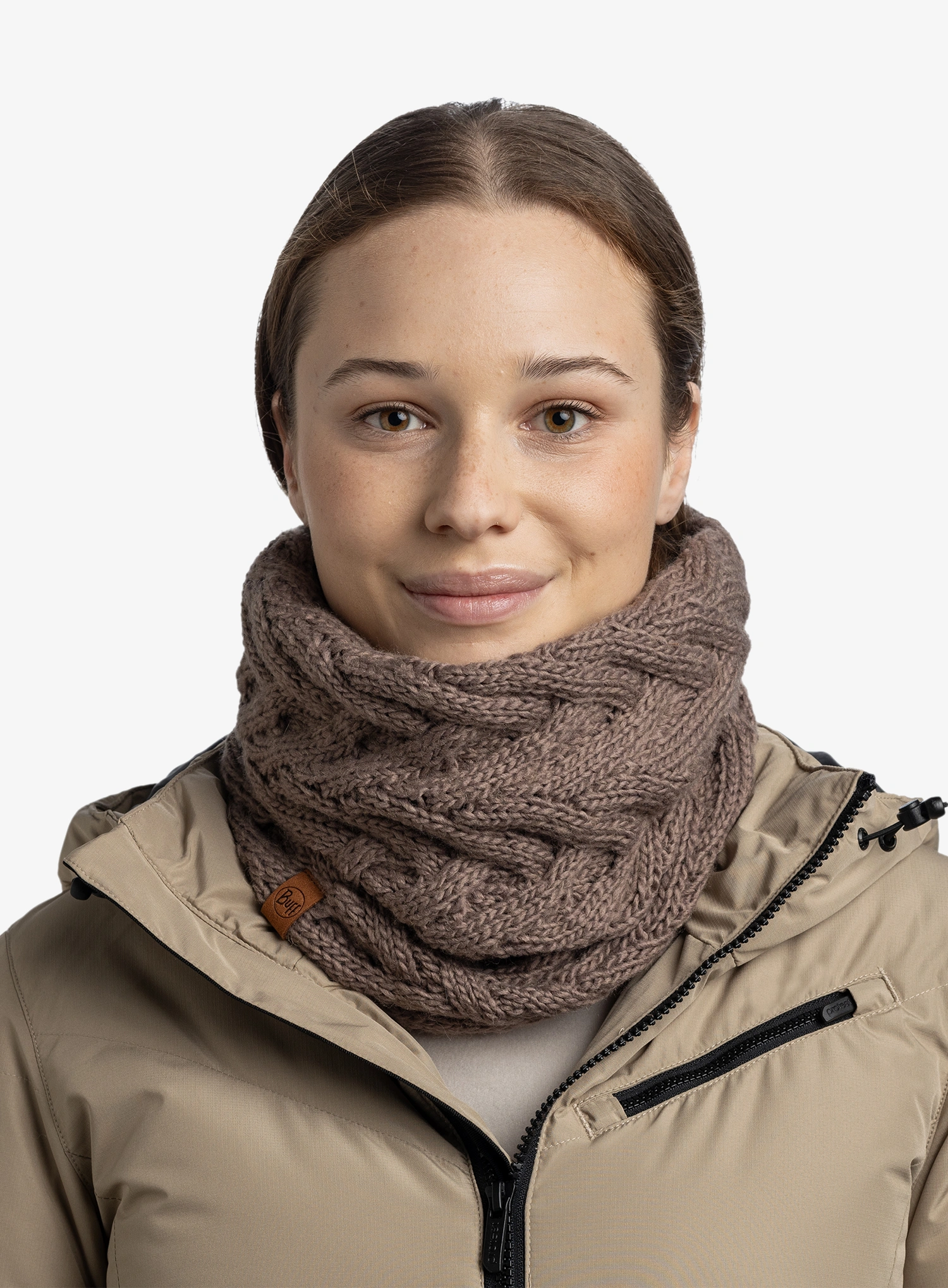 Grijač za vrat Buff Knitted&Fleece Neckwarmer Caryn - cobblestone