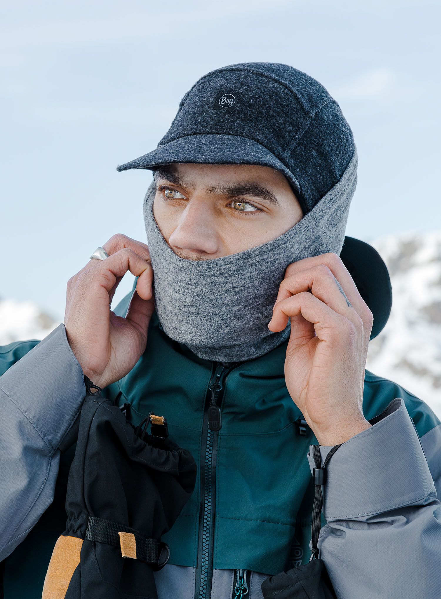 Grijač za vrat Buff Merino Fleece - solid grey