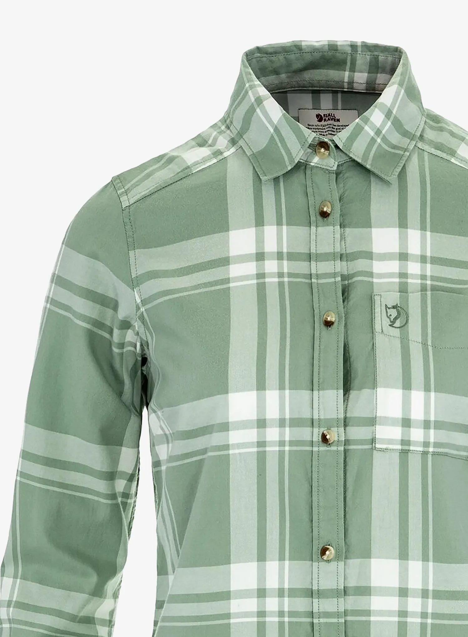 Ženska planinarska košulja Fjallraven Ovik Lite Flannel Shirt - misty green/eggshell