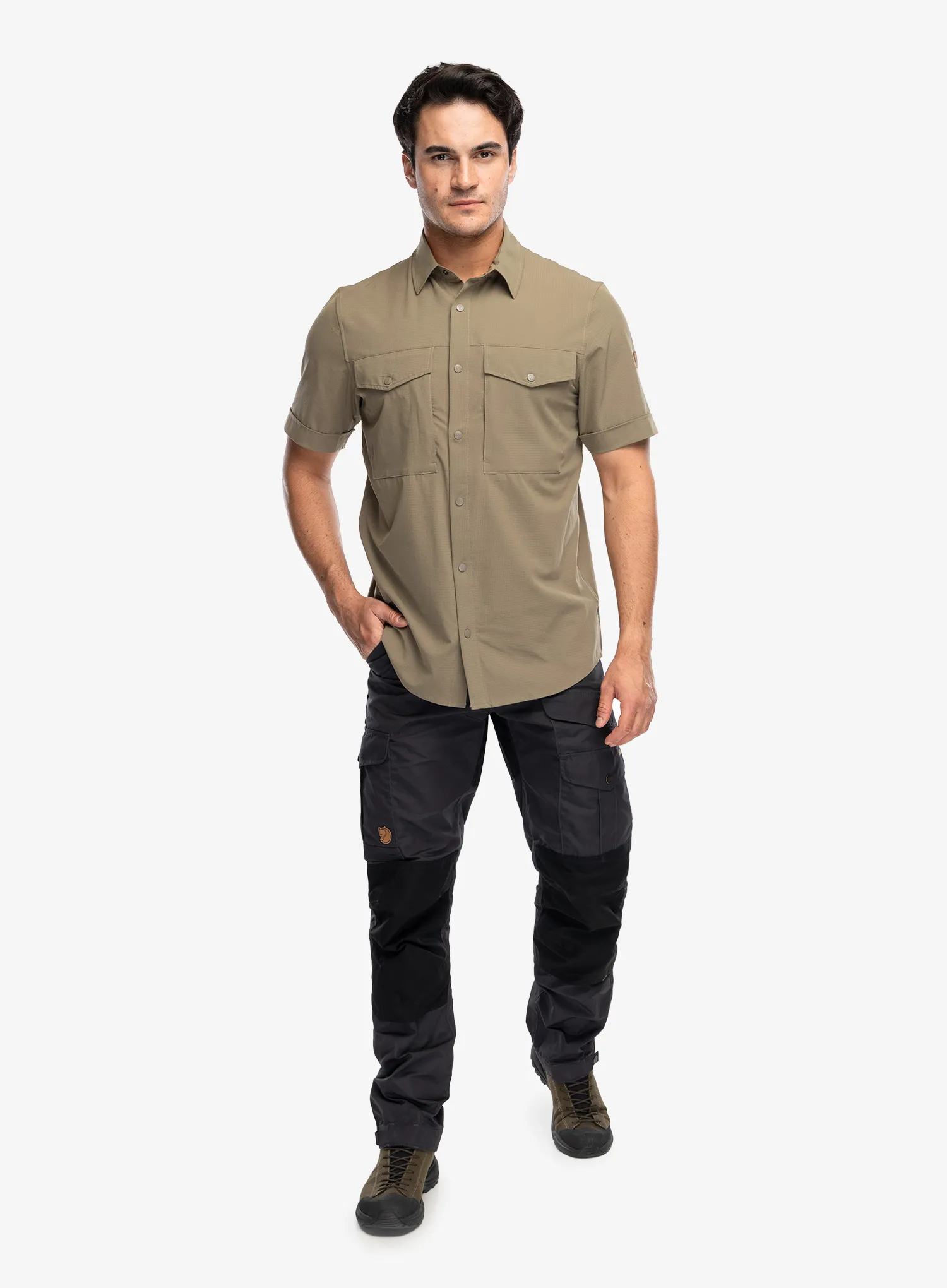 Planinarska košulja Fjallraven Abisko Trekking Shirt SS - light olive