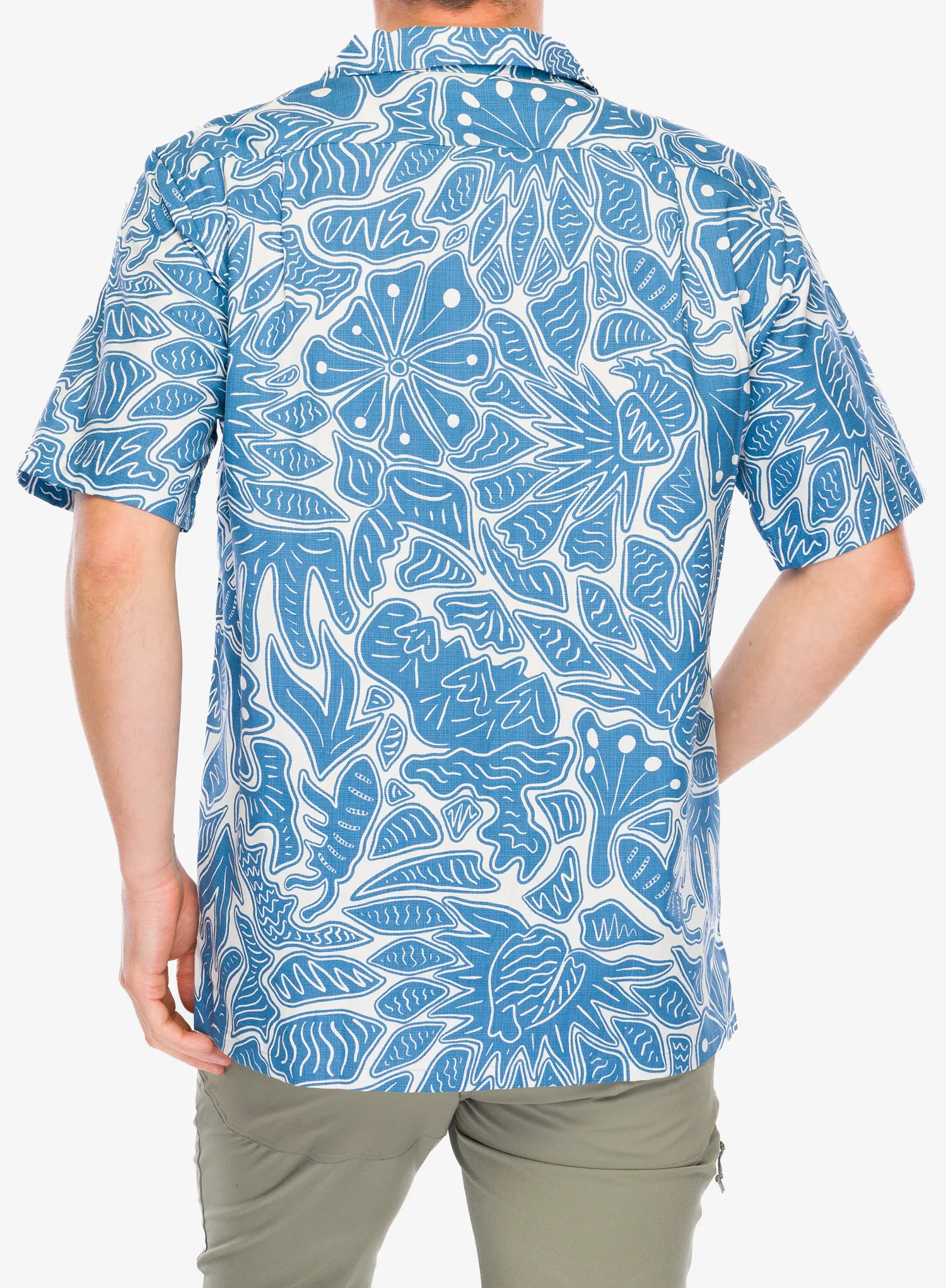 Planinarska košulja Patagonia Tropical Island Camp Shirt - bees and flowers/still blue