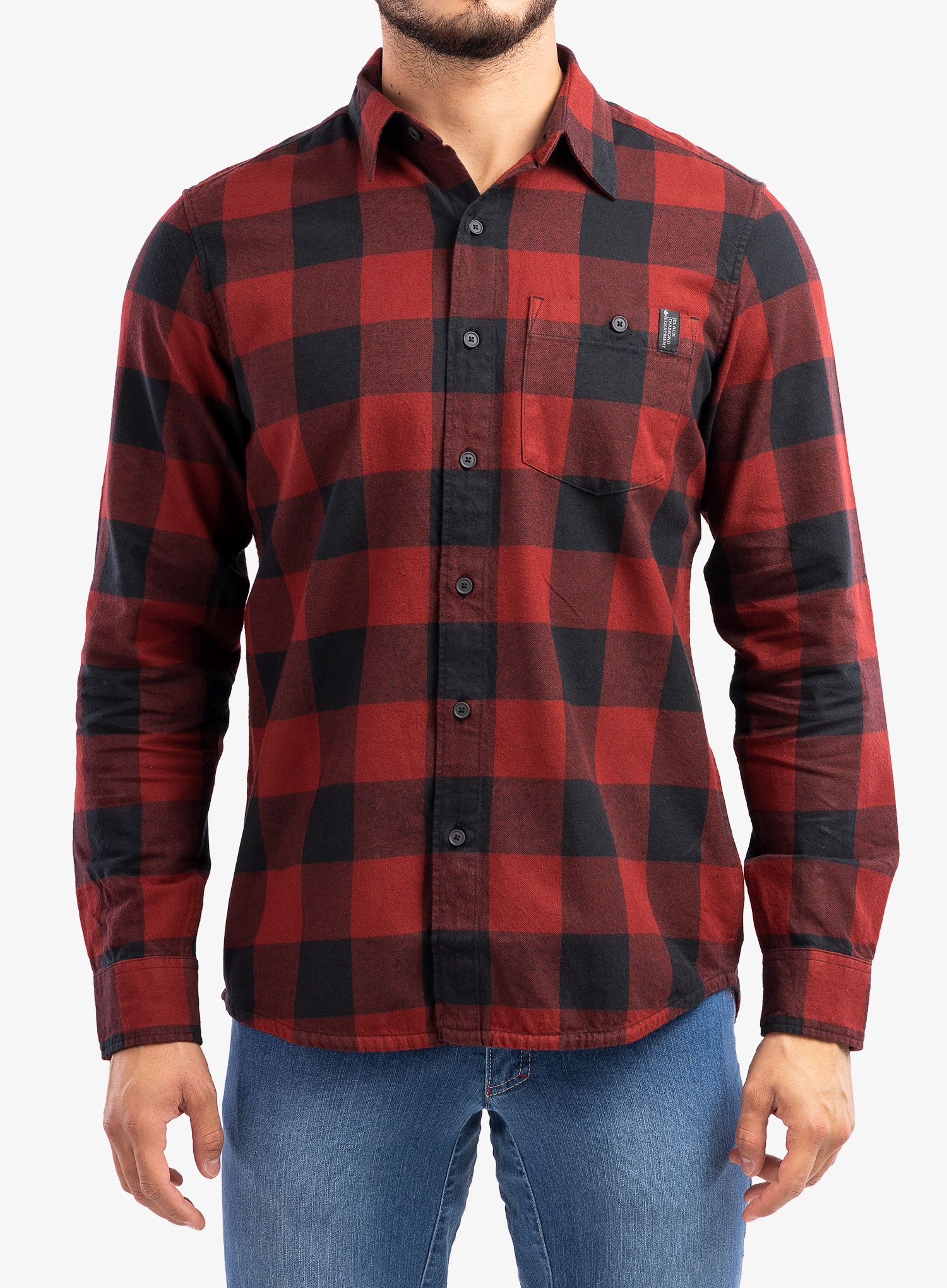 Planinarska košulja Black Diamond Zodiac LS Flannel Shirt - dark crimson/smoke plaid