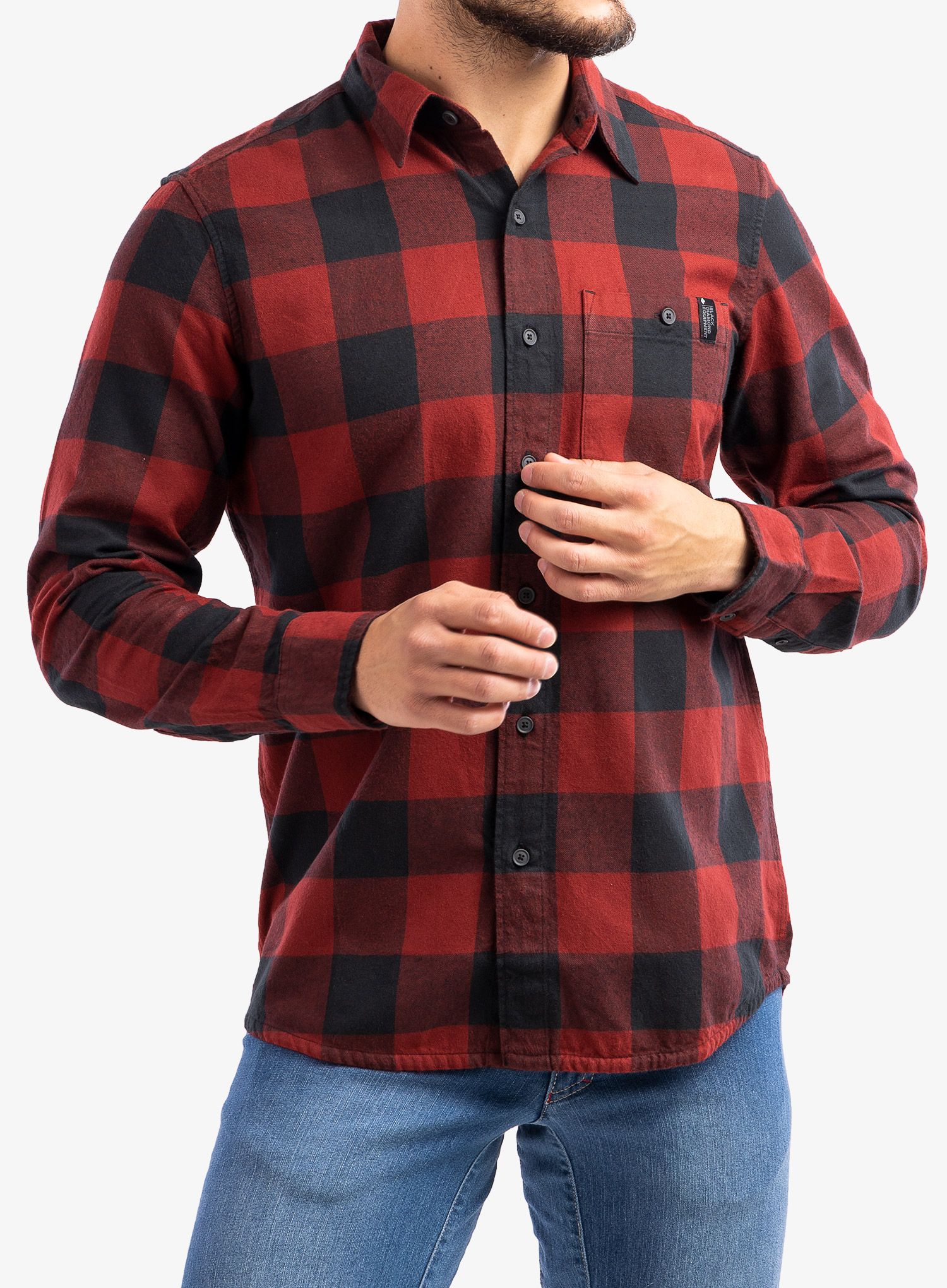 Planinarska košulja Black Diamond Zodiac LS Flannel Shirt - dark crimson/smoke plaid