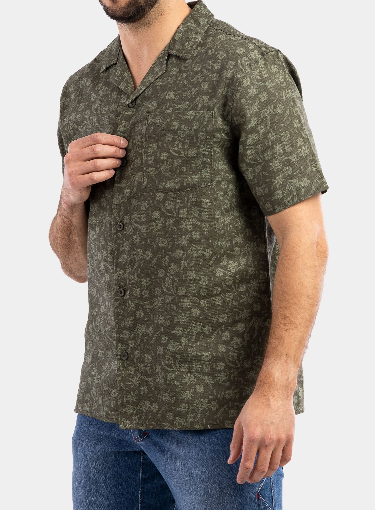 Košulja protiv komaraca Craghoppers NosiBotanical Pasport S/S Shirt - parka green print