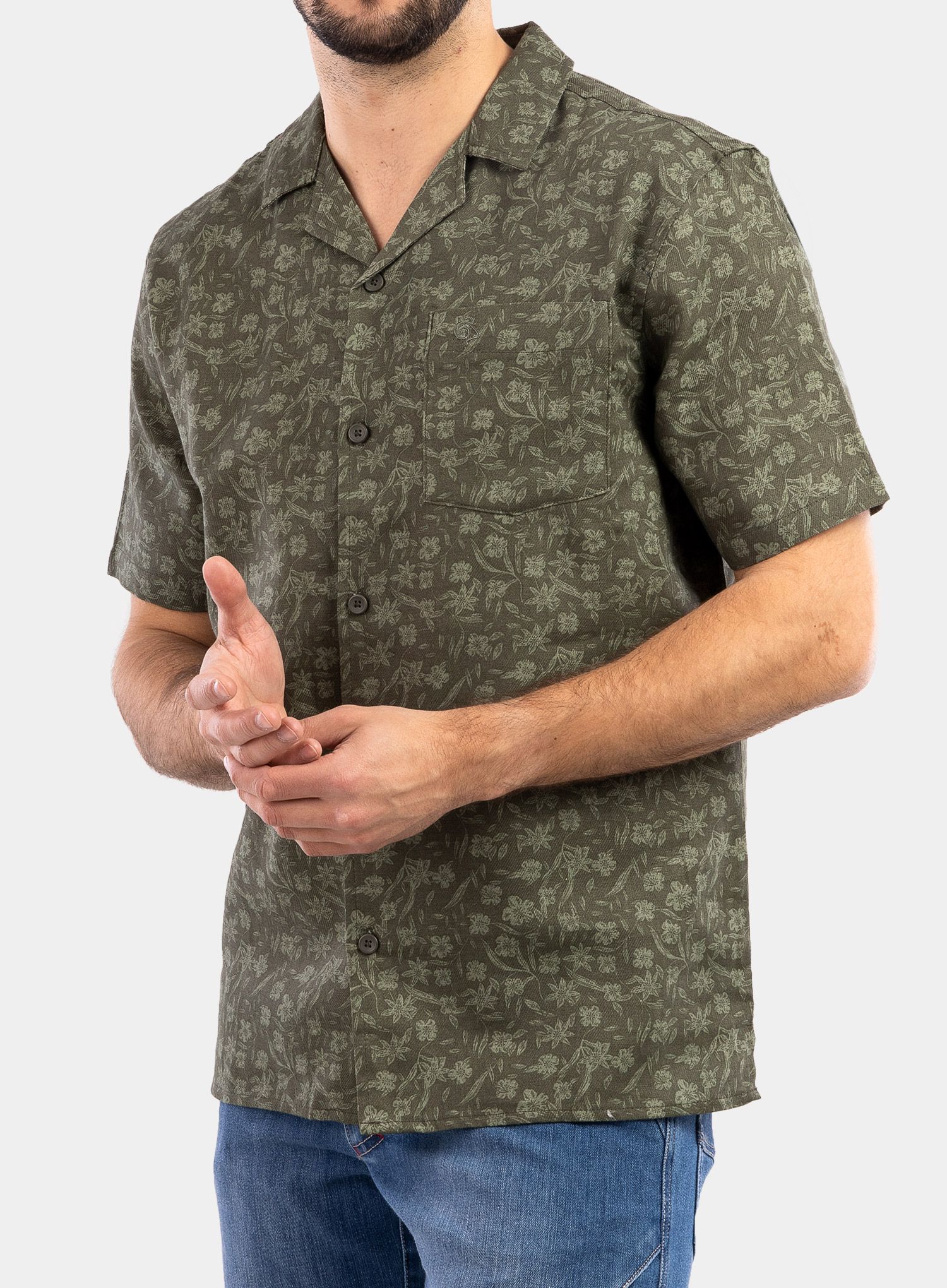 Košulja protiv komaraca Craghoppers NosiBotanical Pasport S/S Shirt - parka green print