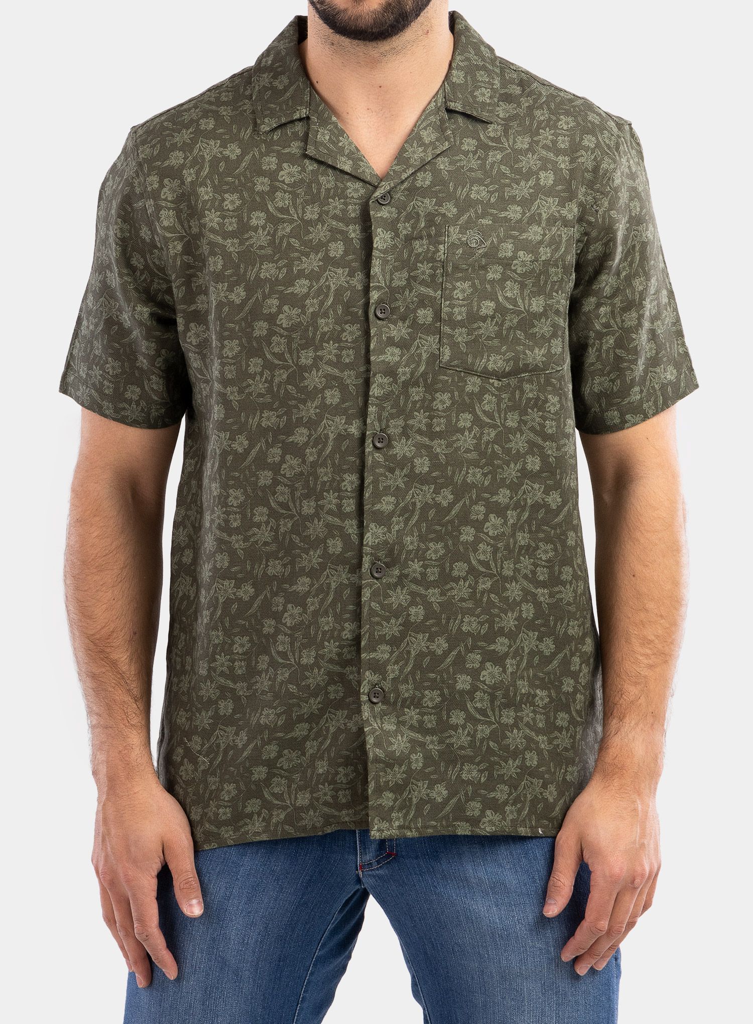 Košulja protiv komaraca Craghoppers NosiBotanical Pasport S/S Shirt - parka green print