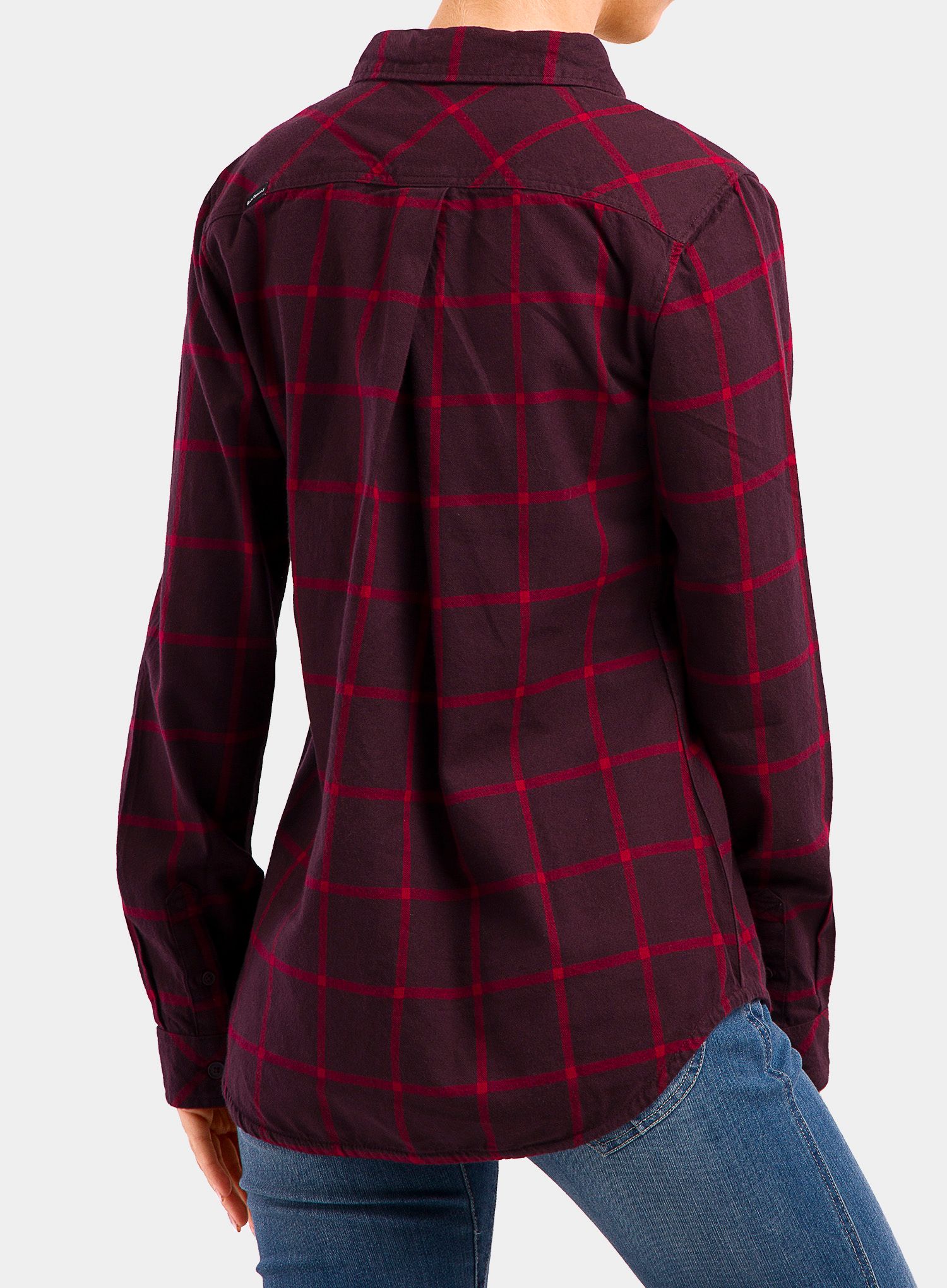 Ženska planinarska košulja Black Diamond Serenity LS Flannel Shirt - bordeaux/vermillion plaid