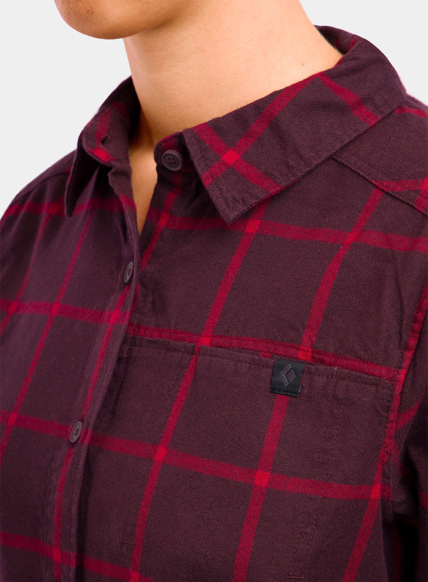 Ženska planinarska košulja Black Diamond Serenity LS Flannel Shirt - bordeaux/vermillion plaid