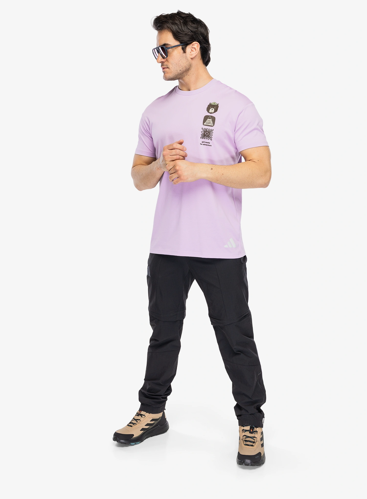 Pamučna majica adidas TERREX Multi Graphic T-shirt - powder plum