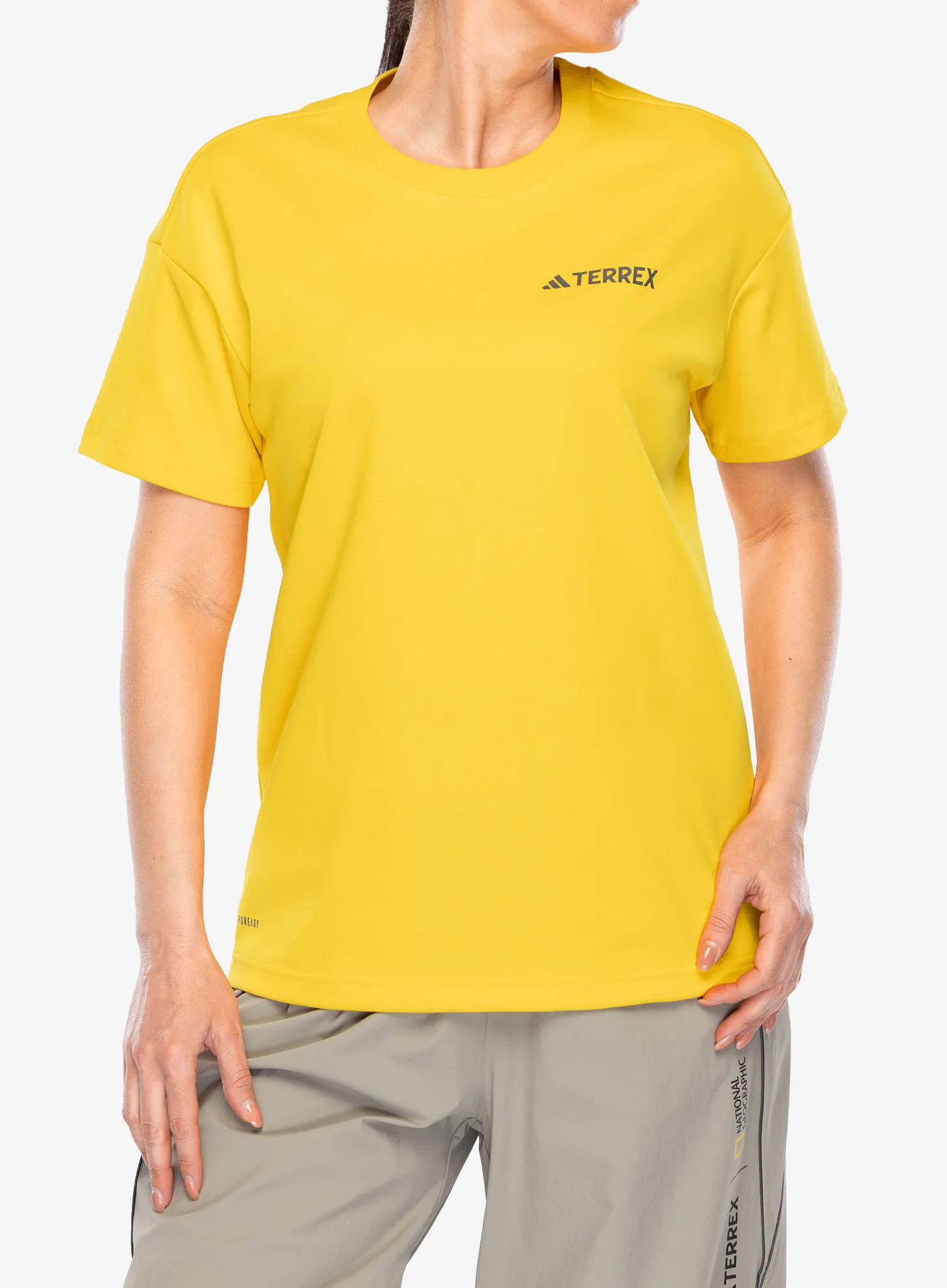 Pamučna majica adidas TERREX Nat Geo UF AEROREADY Graphic T-Shirt - eqt yellow
