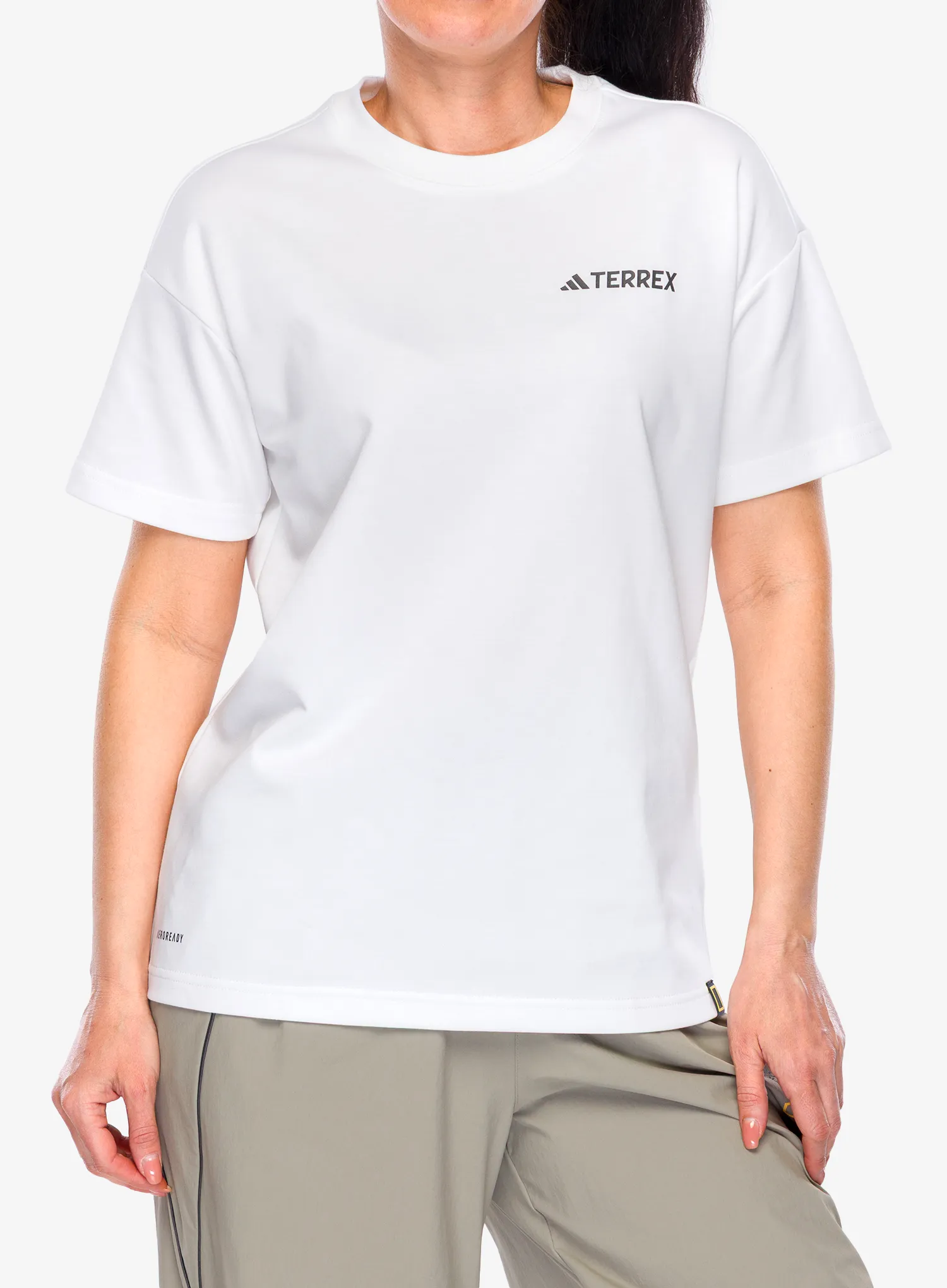 Pamučna majica adidas TERREX Nat Geo UF AEROREADY Graphic T-Shirt - white