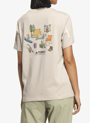 Ženska pamučna majica adidas TERREX Xploric Polygiene Graphic T-shirt - wonder taupe