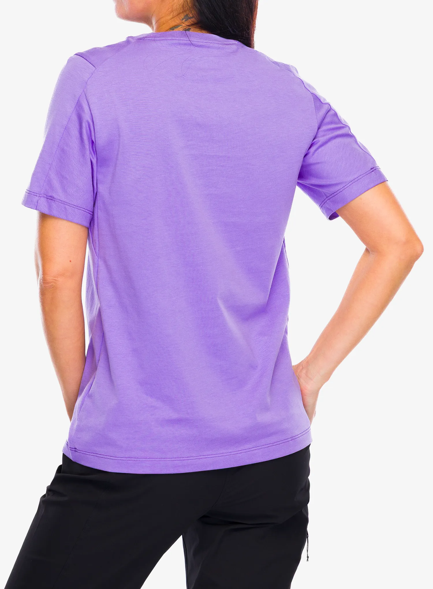 Ženska pamučna majica Arcteryx Kragg SL Cotton Emblem Crew SS - aster