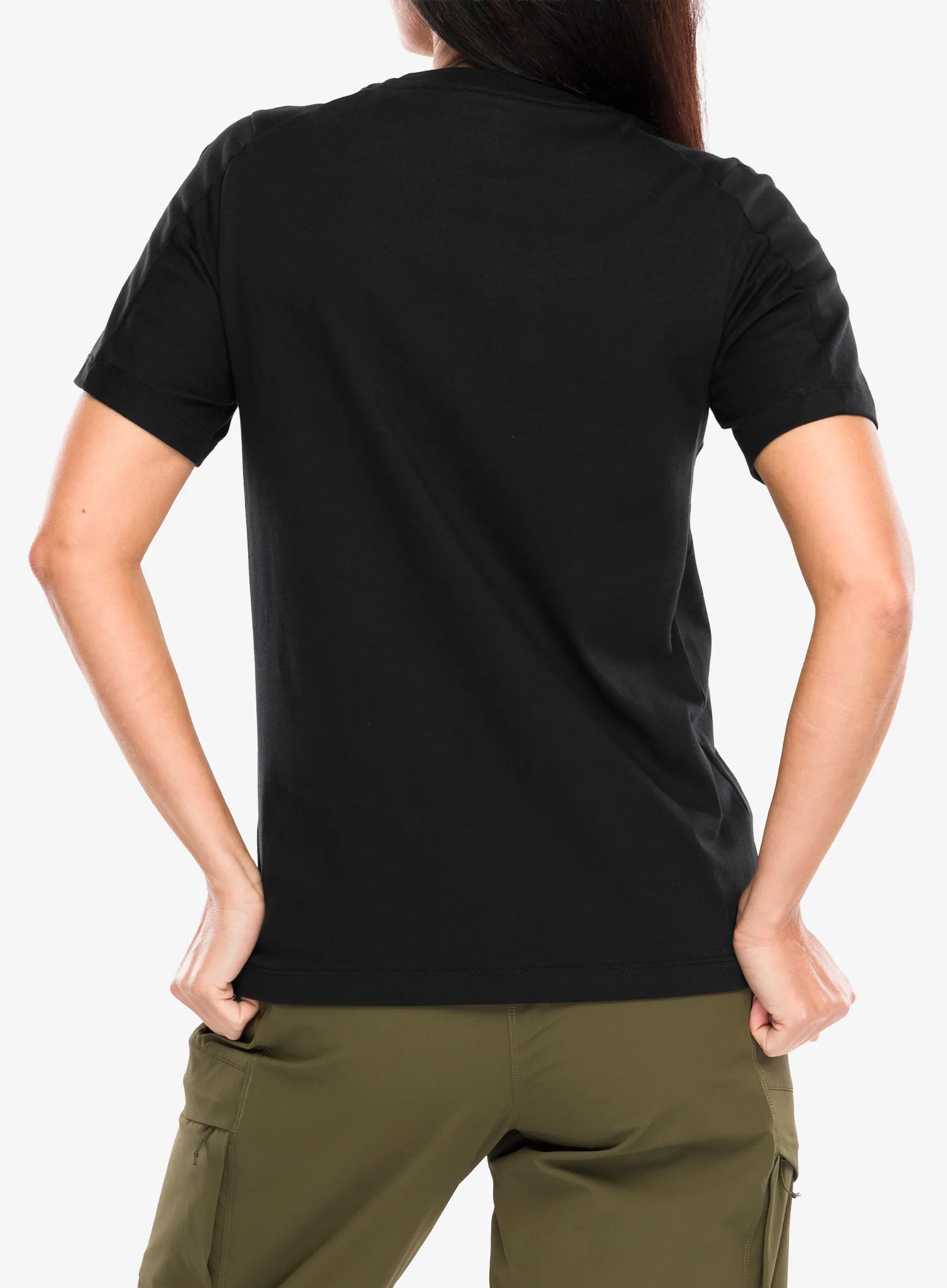 Ženska pamučna majica Arcteryx Kragg SL Cotton Emblem Crew SS - black