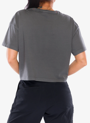 Ženska pamučna majica Black Diamond Diamond Crop SS Tee - charcoal