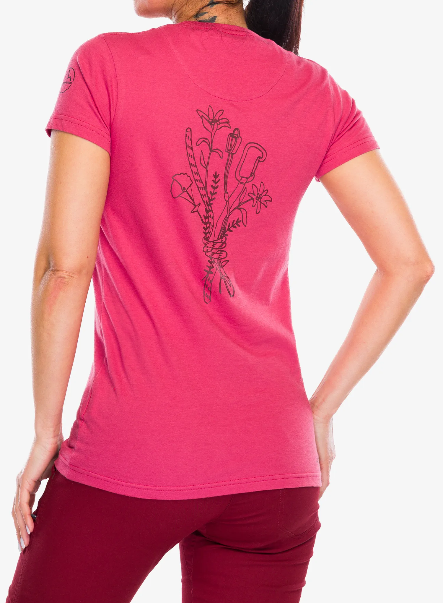 Ženska pamučna majica La Sportiva Climb Flower T-Shirt - rosebay