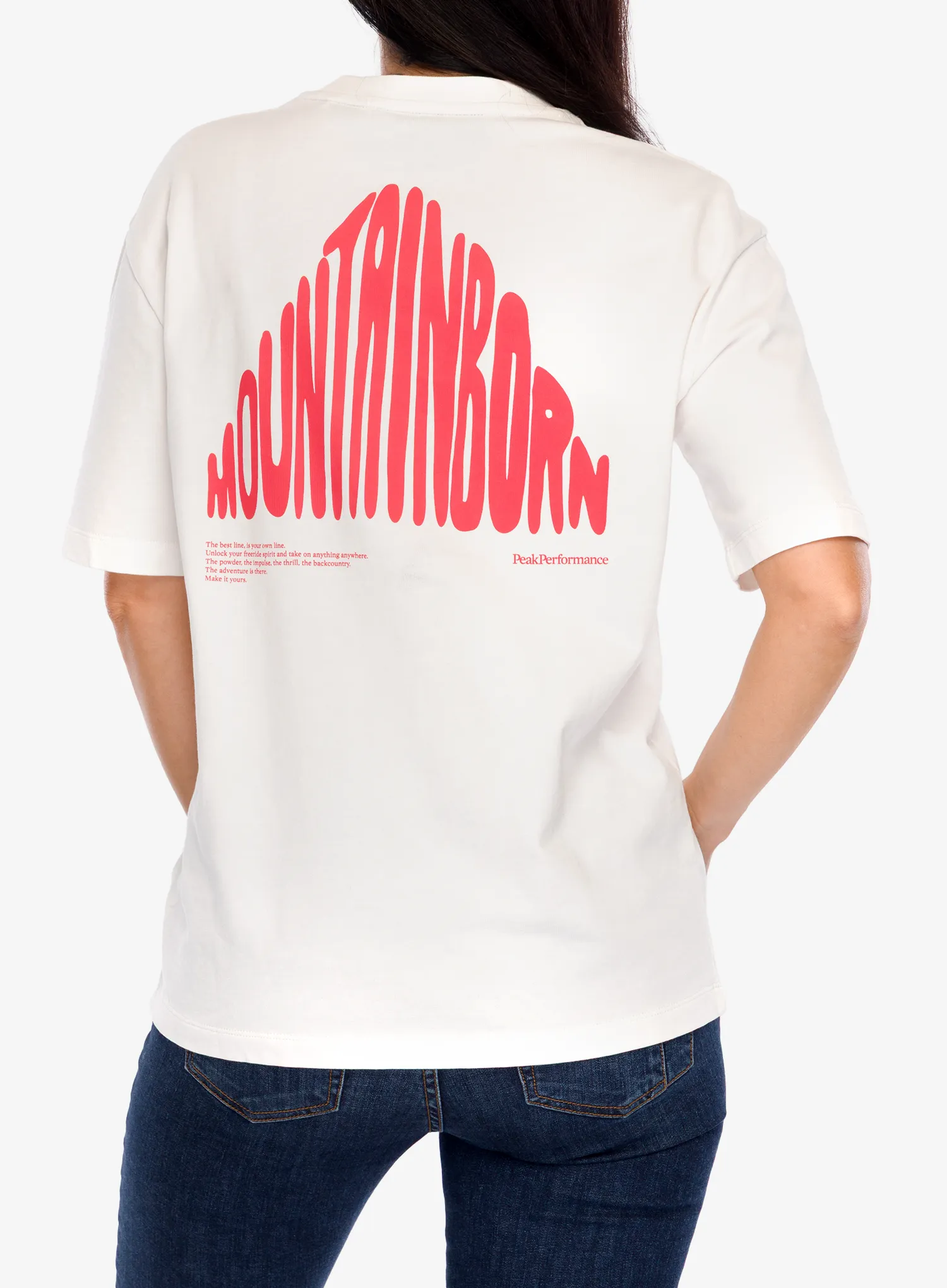 Ženska pamučna majica Peak Performance Graphic Tee - offwhite