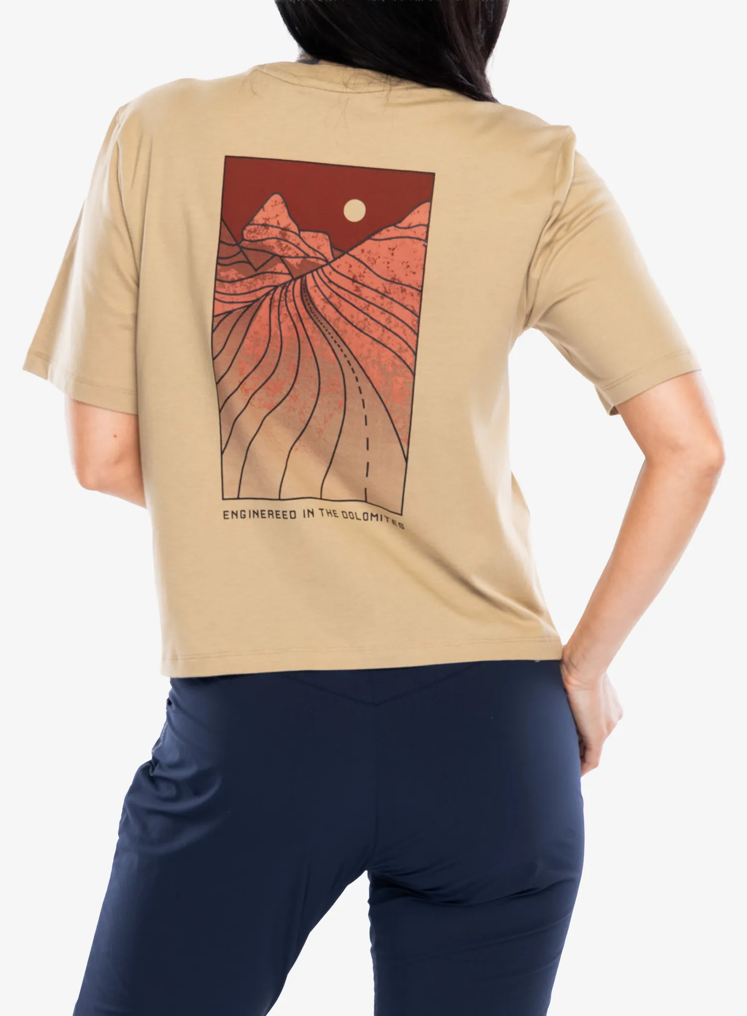 Ženska pamučna majica Salewa Eagle Sunset Loose T-Shirt - quicksand