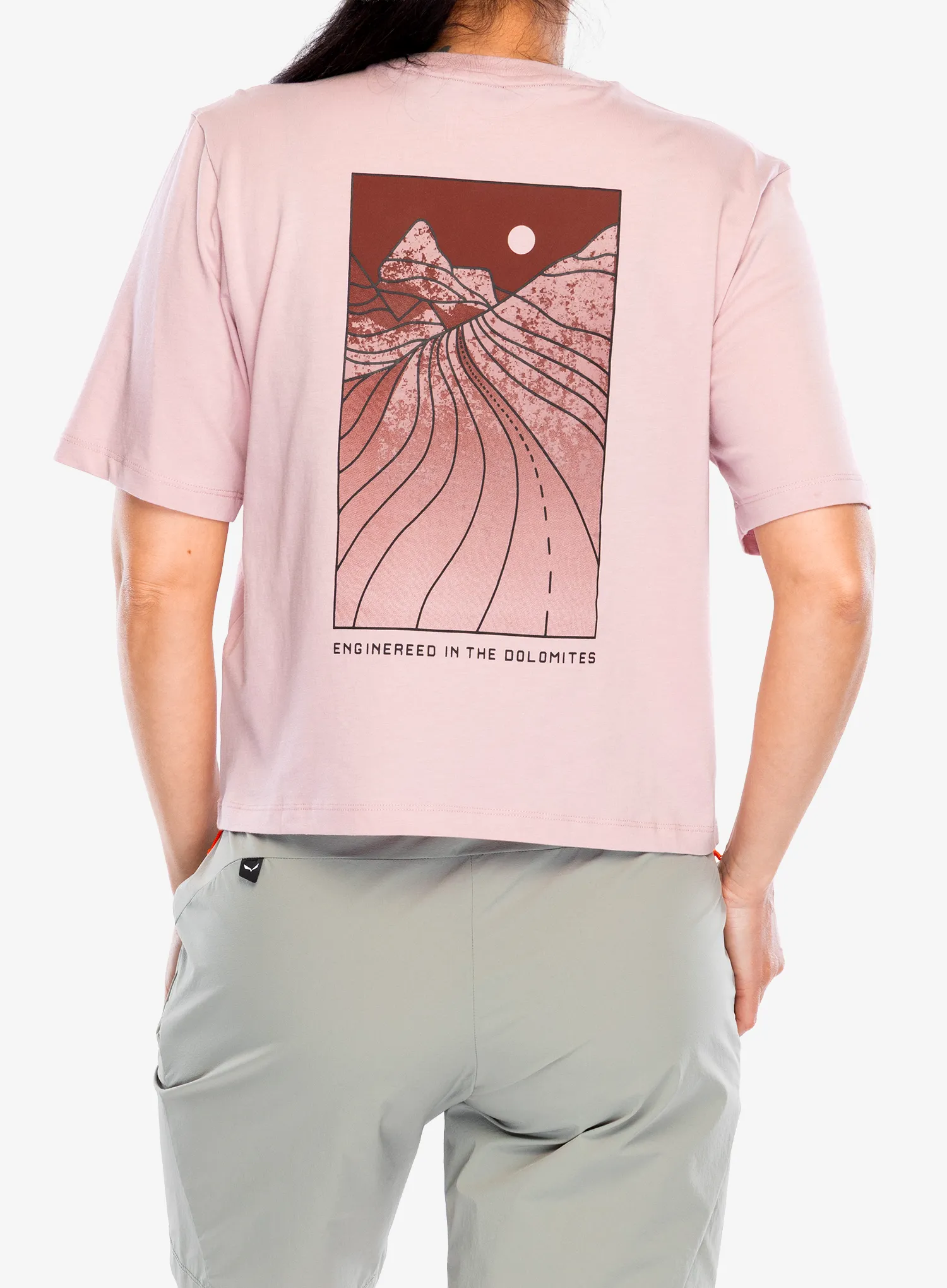 Ženska pamučna majica Salewa Eagle Sunset Loose T-Shirt - zephyr