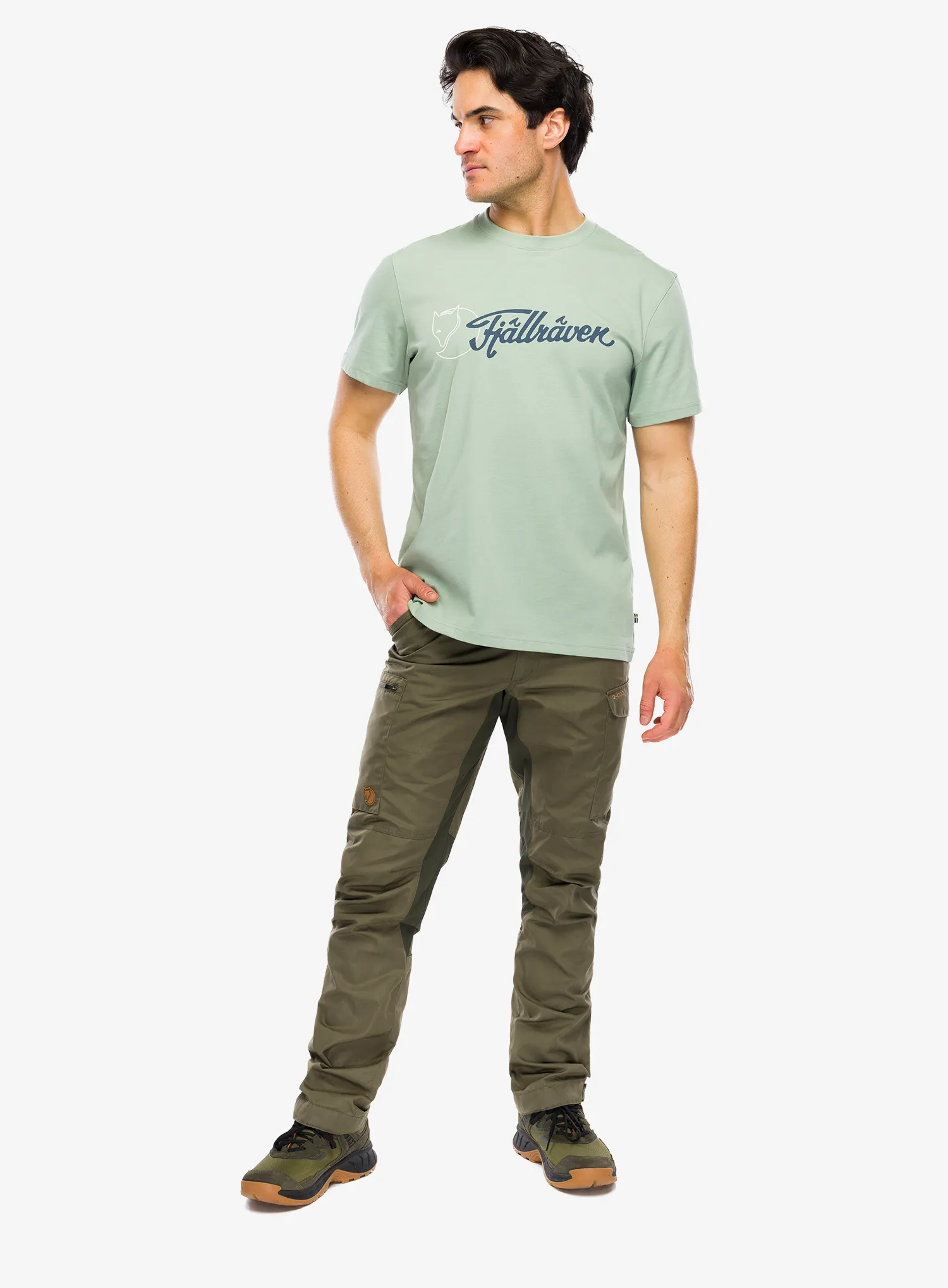 Pamučna majica Fjallraven Archive Logo T-Shirt - misty green