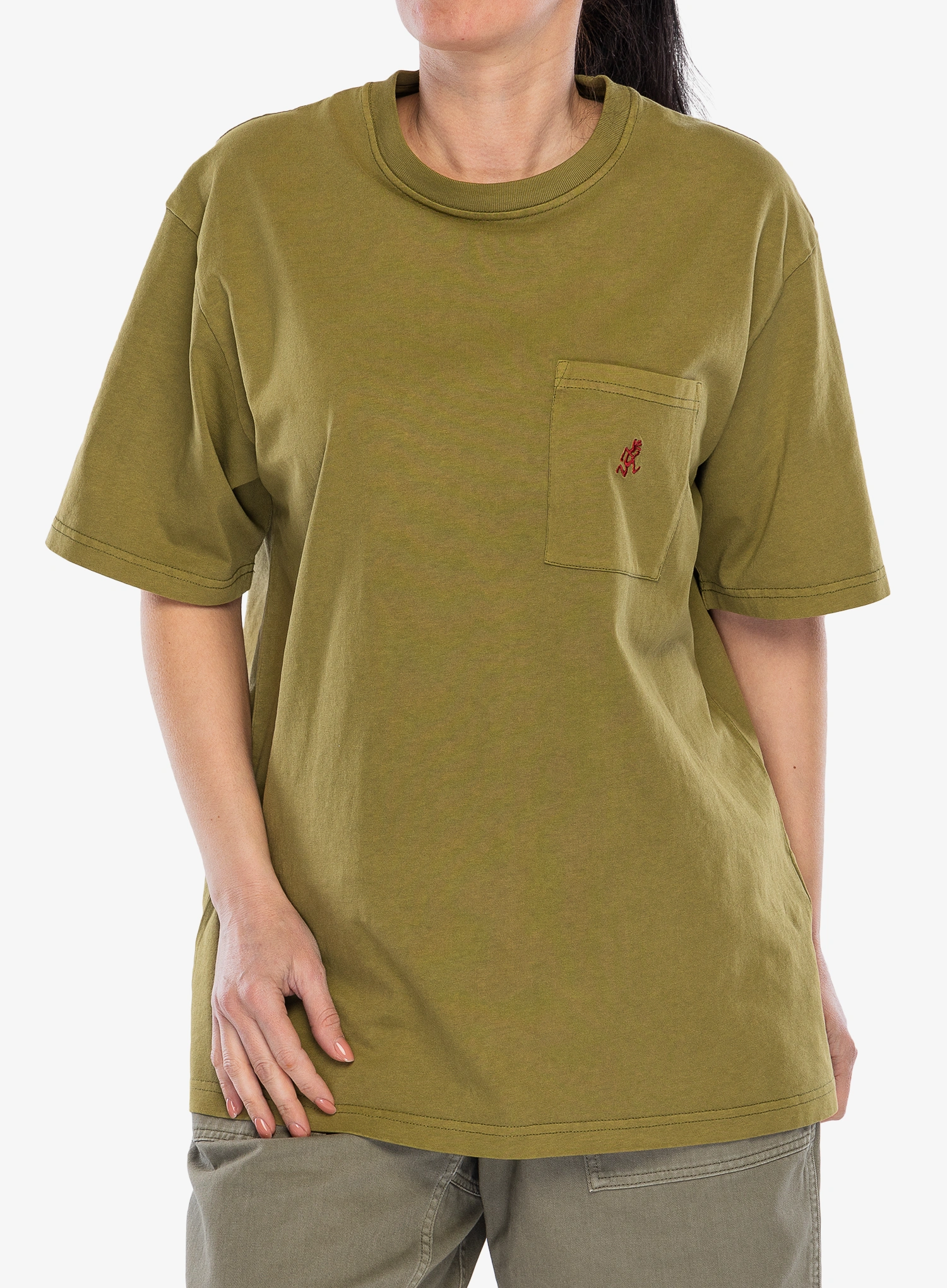 Pamučna majica Gramicci One Point Tee Pigment Dyed - pistachio pigment