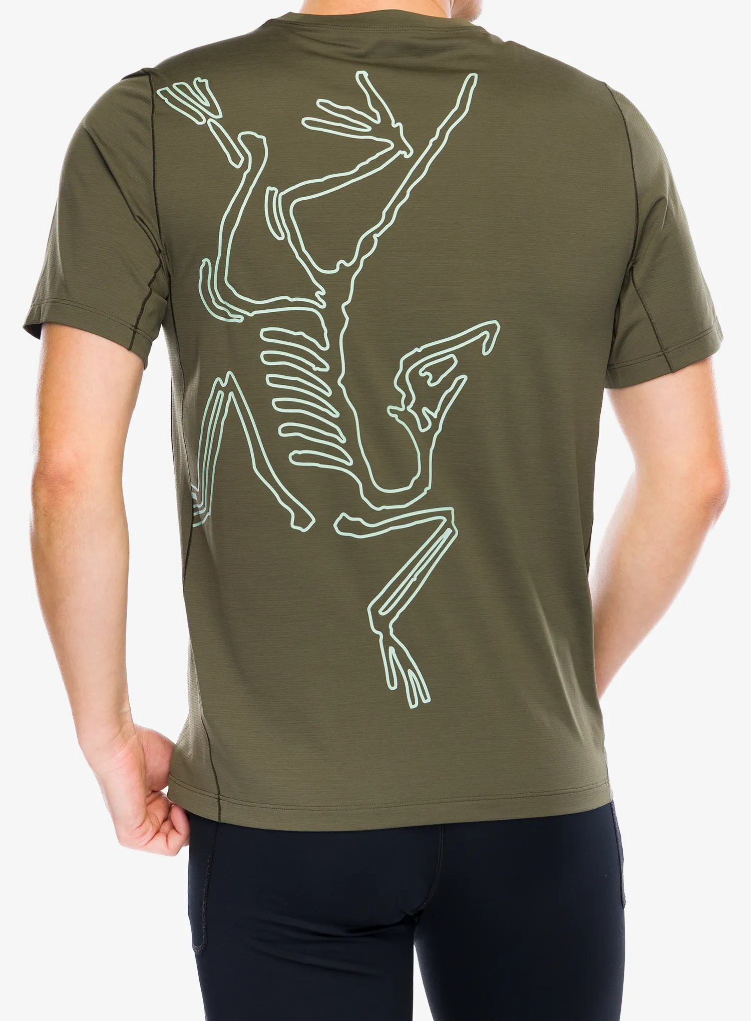 Majica za trčanje Arcteryx Cormac ArcBird Logo SS - tatsu heather/stone green
