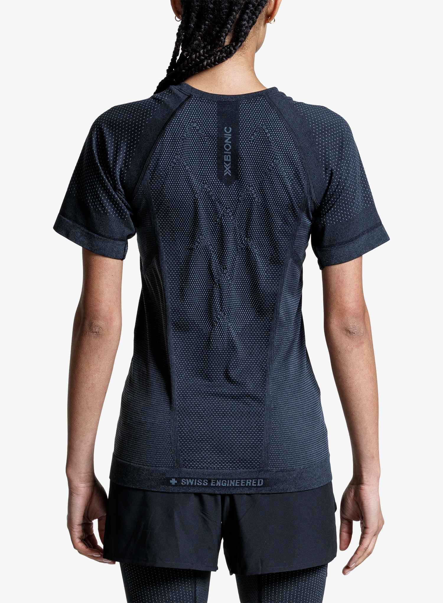 Ženska majica za trčanje X-Bionic Xceed Run Shirt S/S - x black/grey