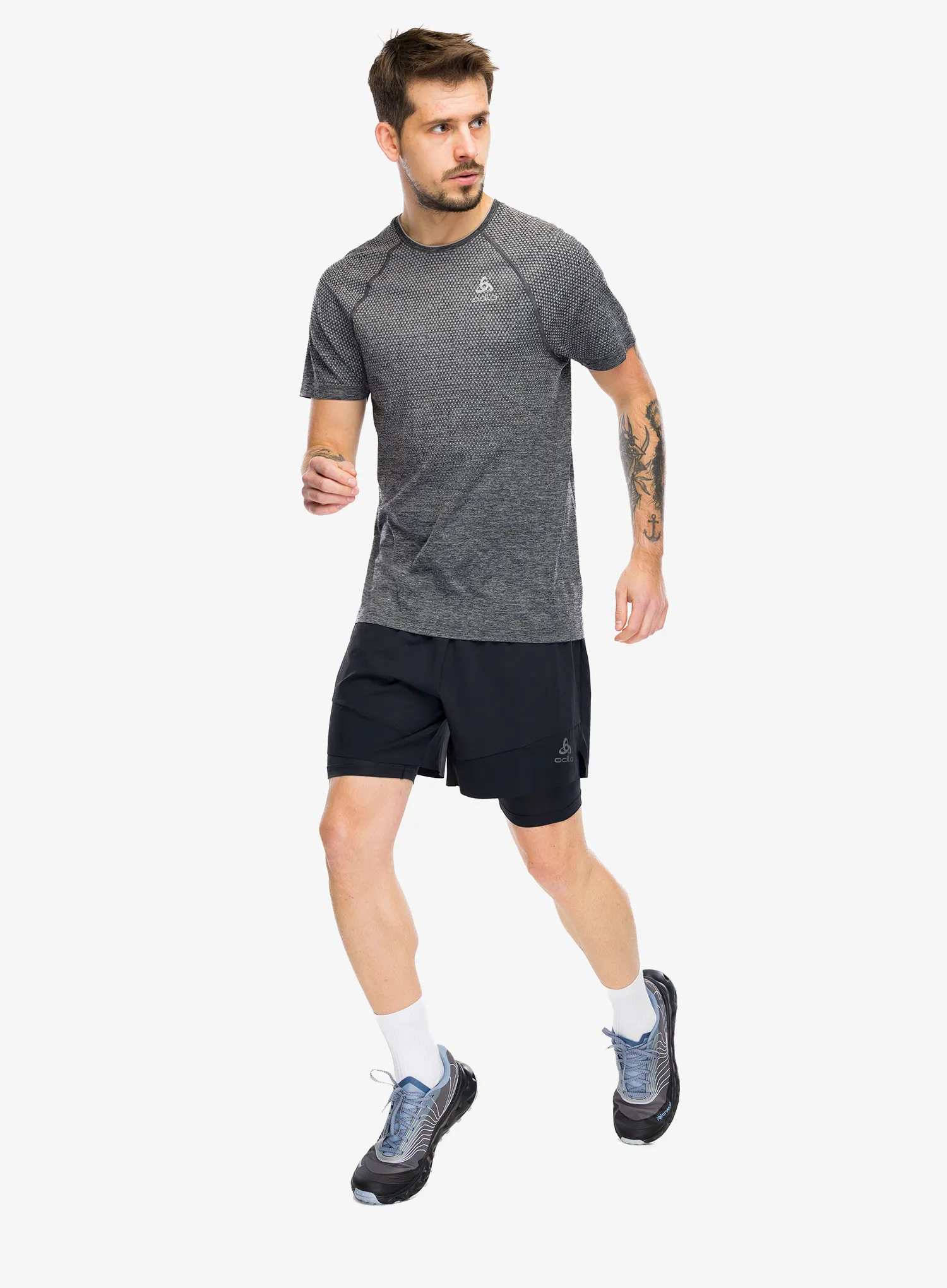 Majica za trčanje Odlo Essential Seamless Crew Neck S/S - grey melange
