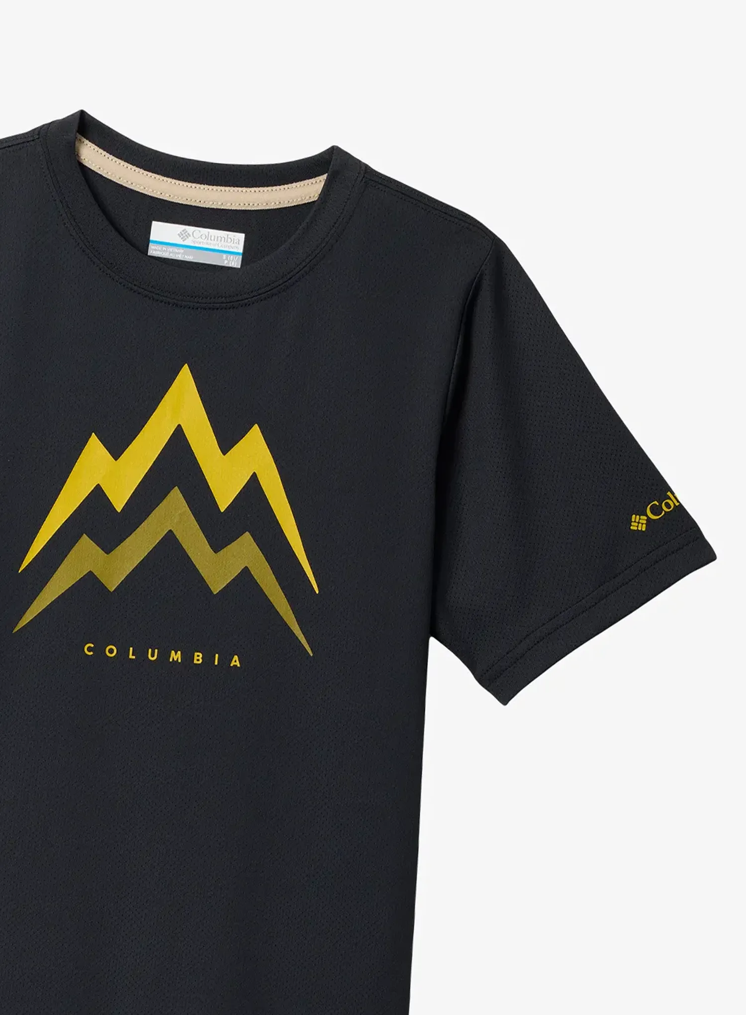 Majice za dječake Columbia Tech Trail Utility S/S Graphic Crew - black/energetic
