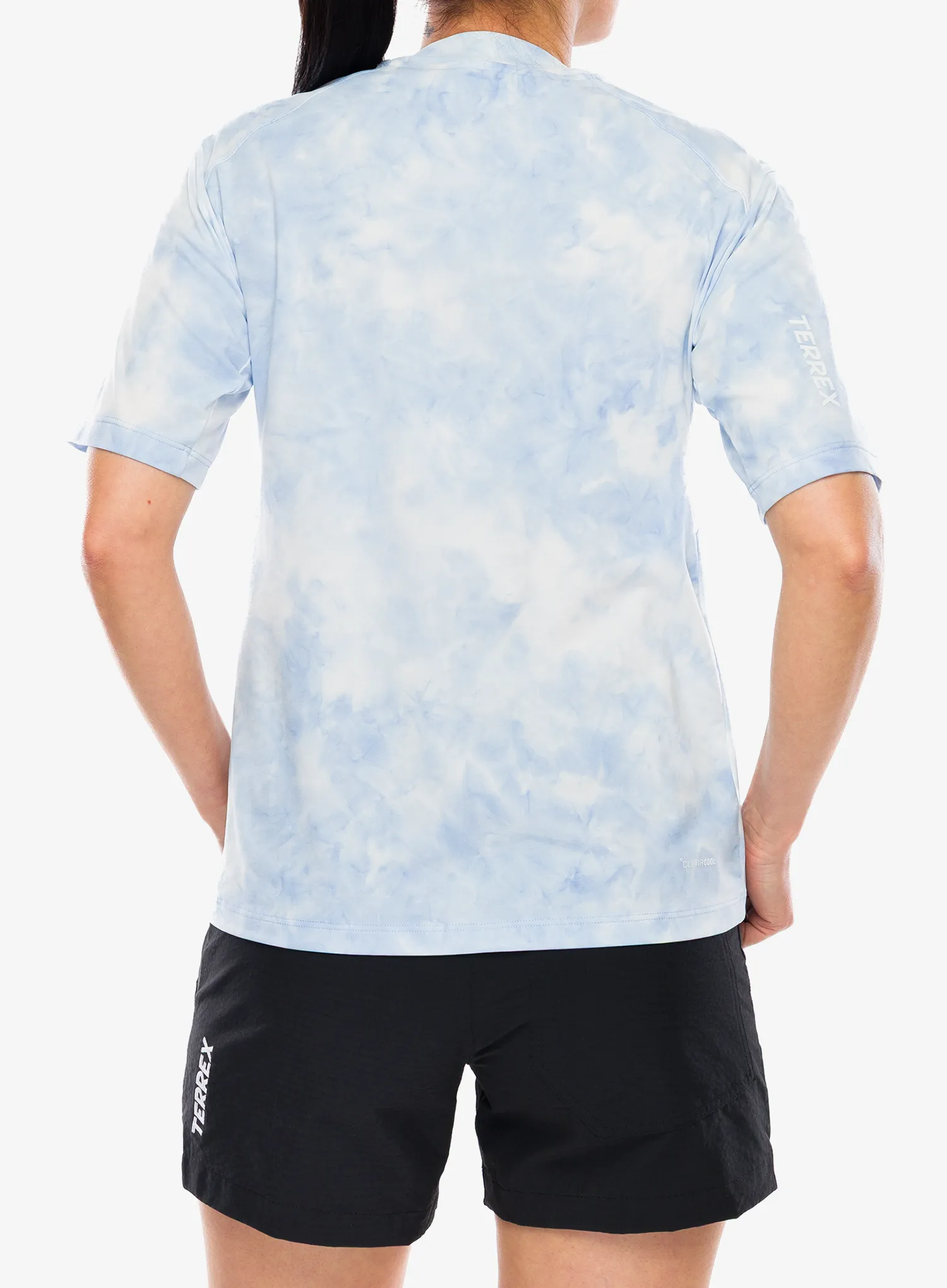 Ženska majica adidas TERREX Multi Spray Dye T-Shirt - white/glow blue