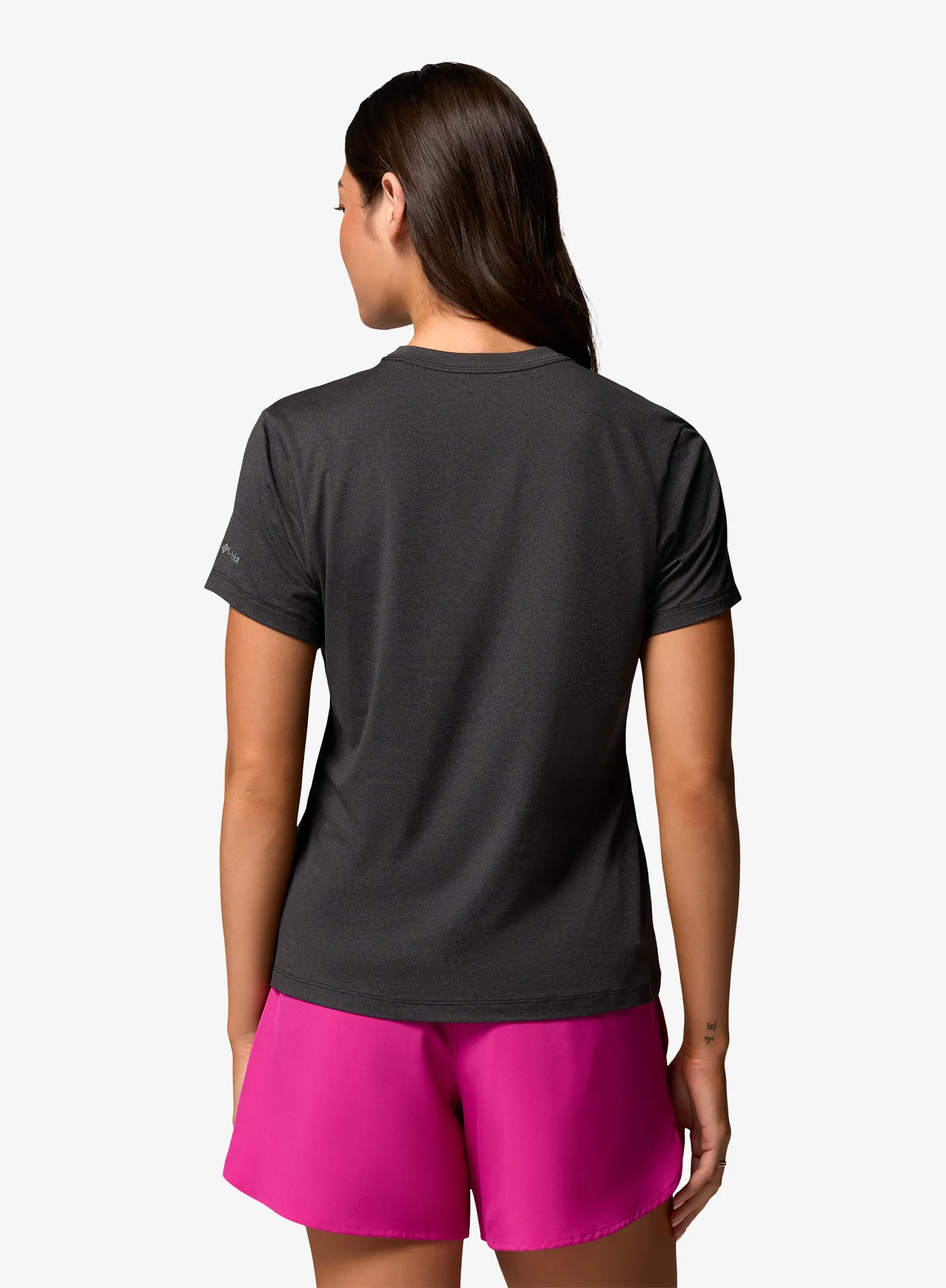 Ženska majica Columbia Parsons Point S/S Graphic Tee - black heather/splattered