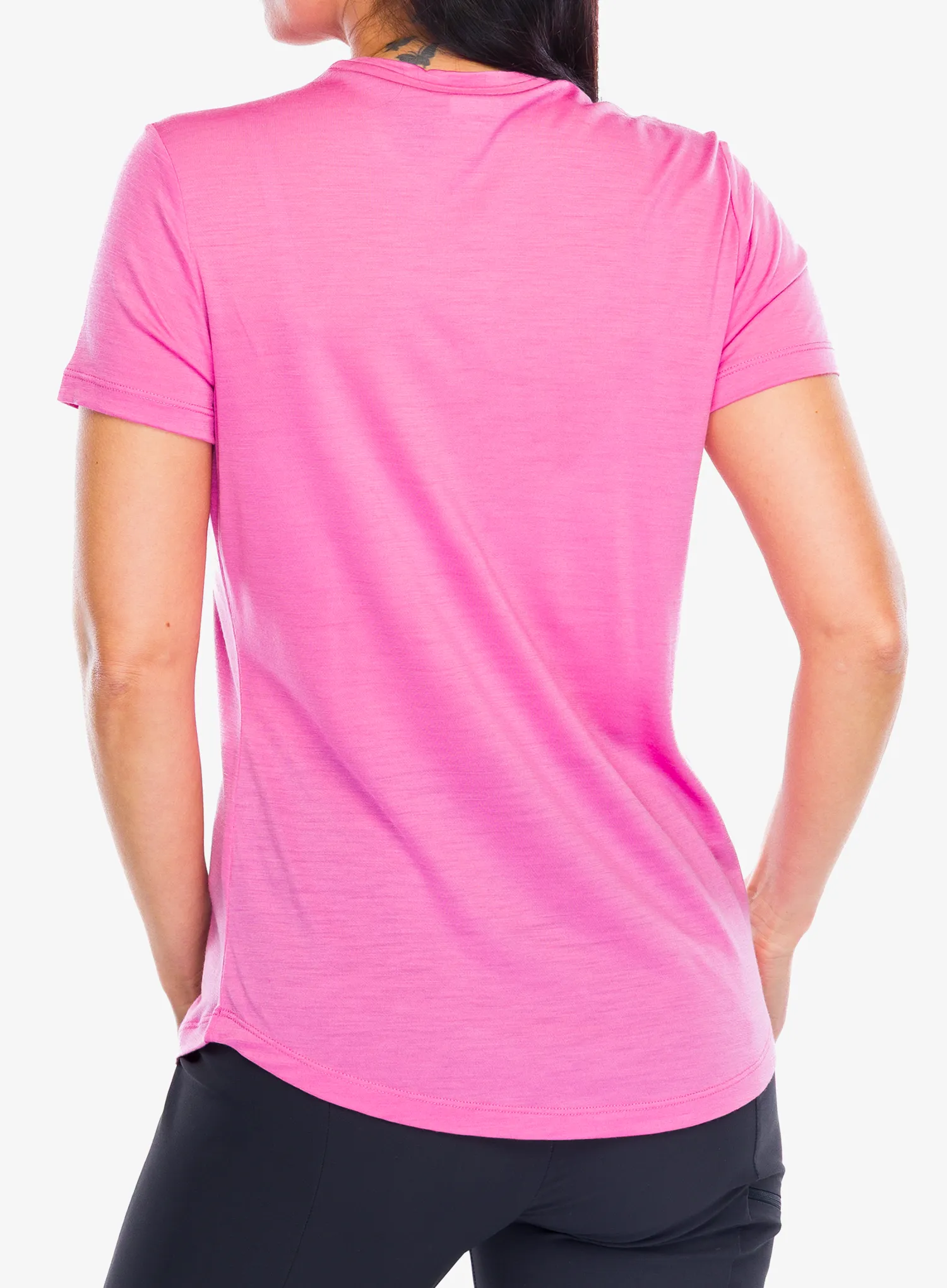 Ženska majica Icebreaker Merino 125 Cool-Lite Sphere SS Tee Across The Peaks - pop