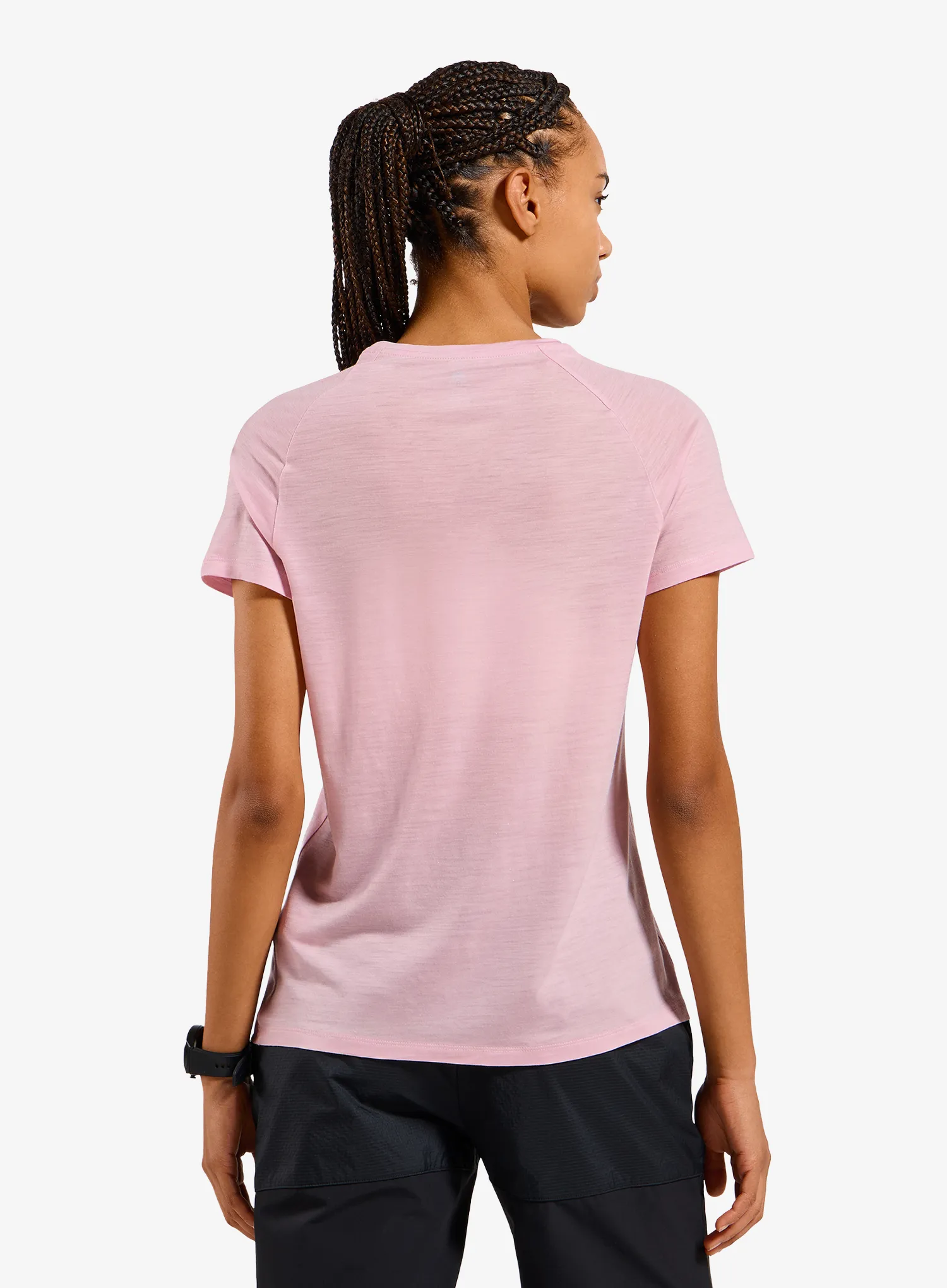 Ženska majica Odlo Merino Tencel Hyper Map Crew Neck S/S - hyper pink