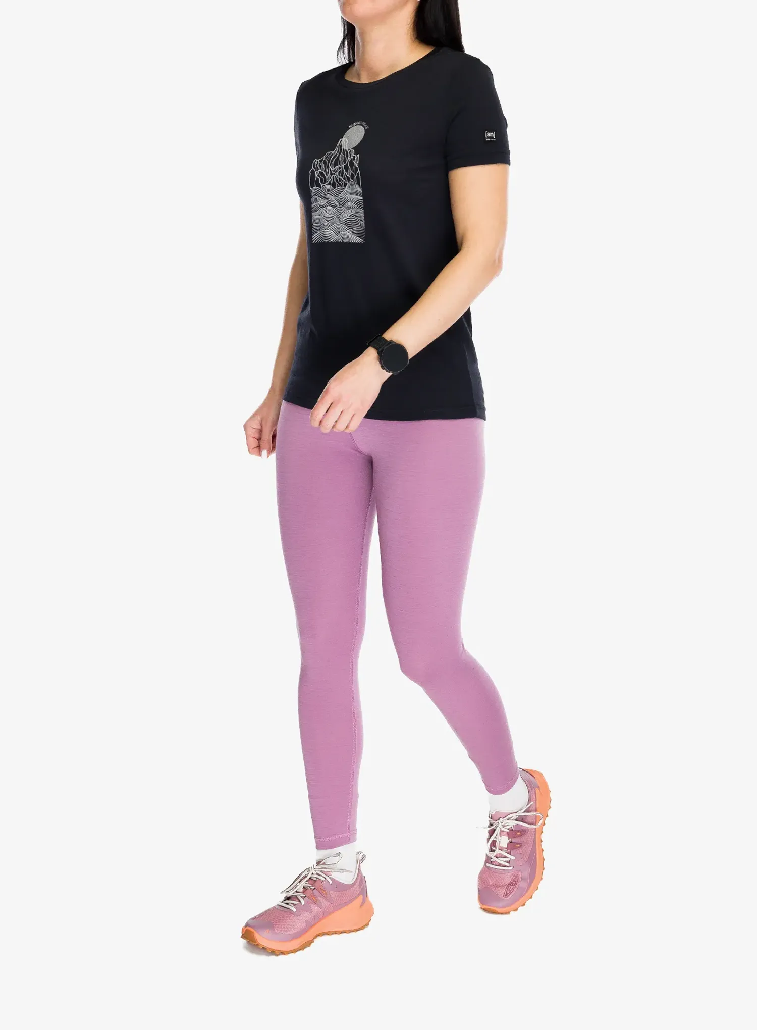 Ženska majica Super.natural Preikestolen Cliffs Tee - jet lback/feather grey/silver