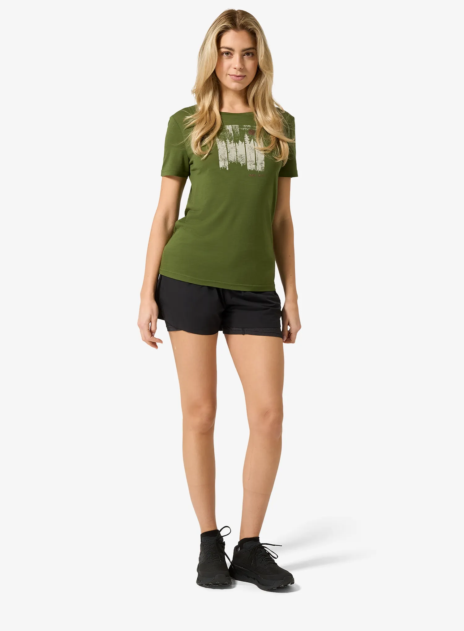 Ženska majica Super.natural Wonder Wald Tee - chive/feather grey/copper