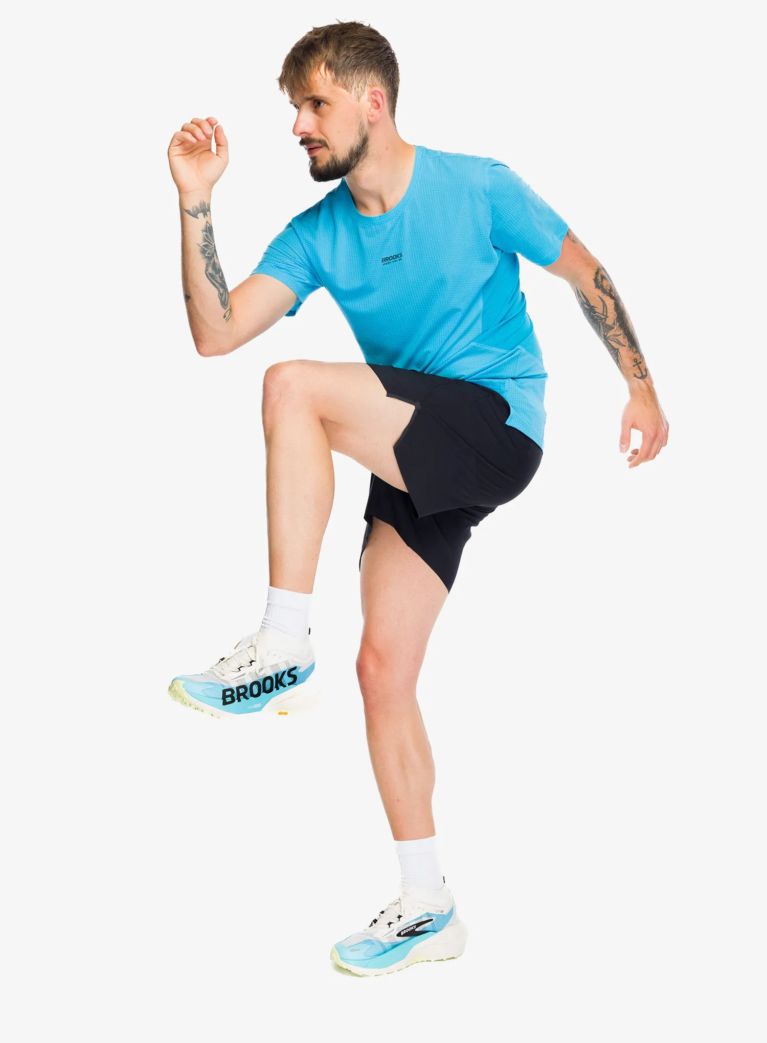 Majica za trčanje Brooks High Point Short Sleeve 2.0 - blazing blue/atomic blue