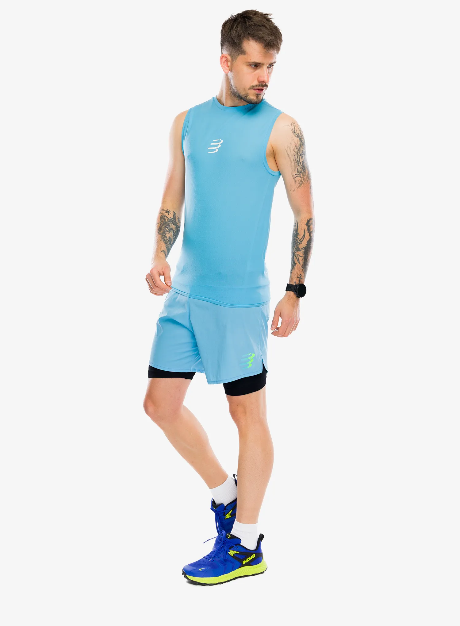 Majica za trčanje Compressport Trail Racing Tank - norse blue