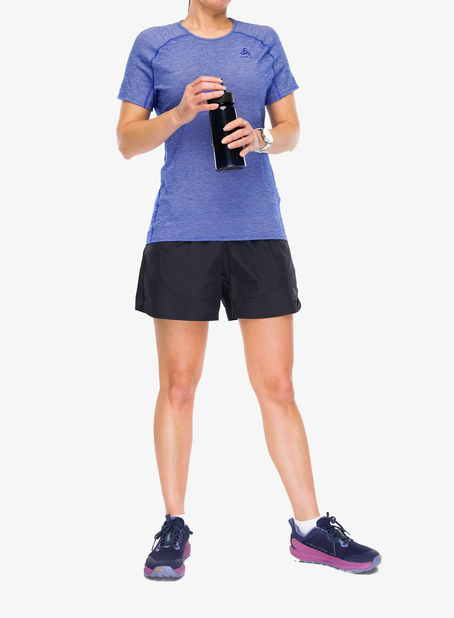 Ženska majica za trčanje Odlo X-Alp PW 115 T-Shirt Crew Neck S/S - dazzling blue melange