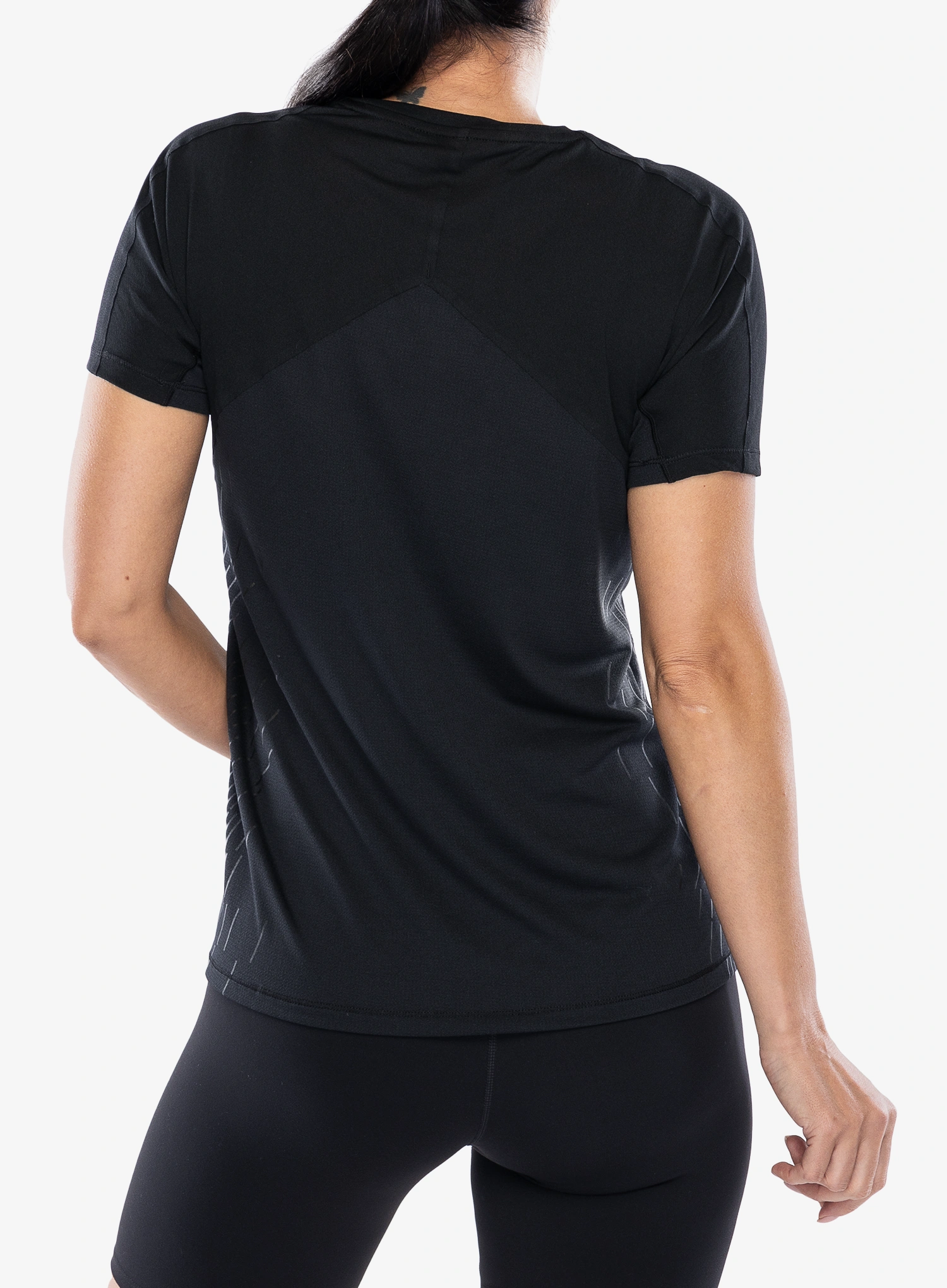 Ženska majica za trčanje Salomon Sense Aero S/S Tee GFX - deep black
