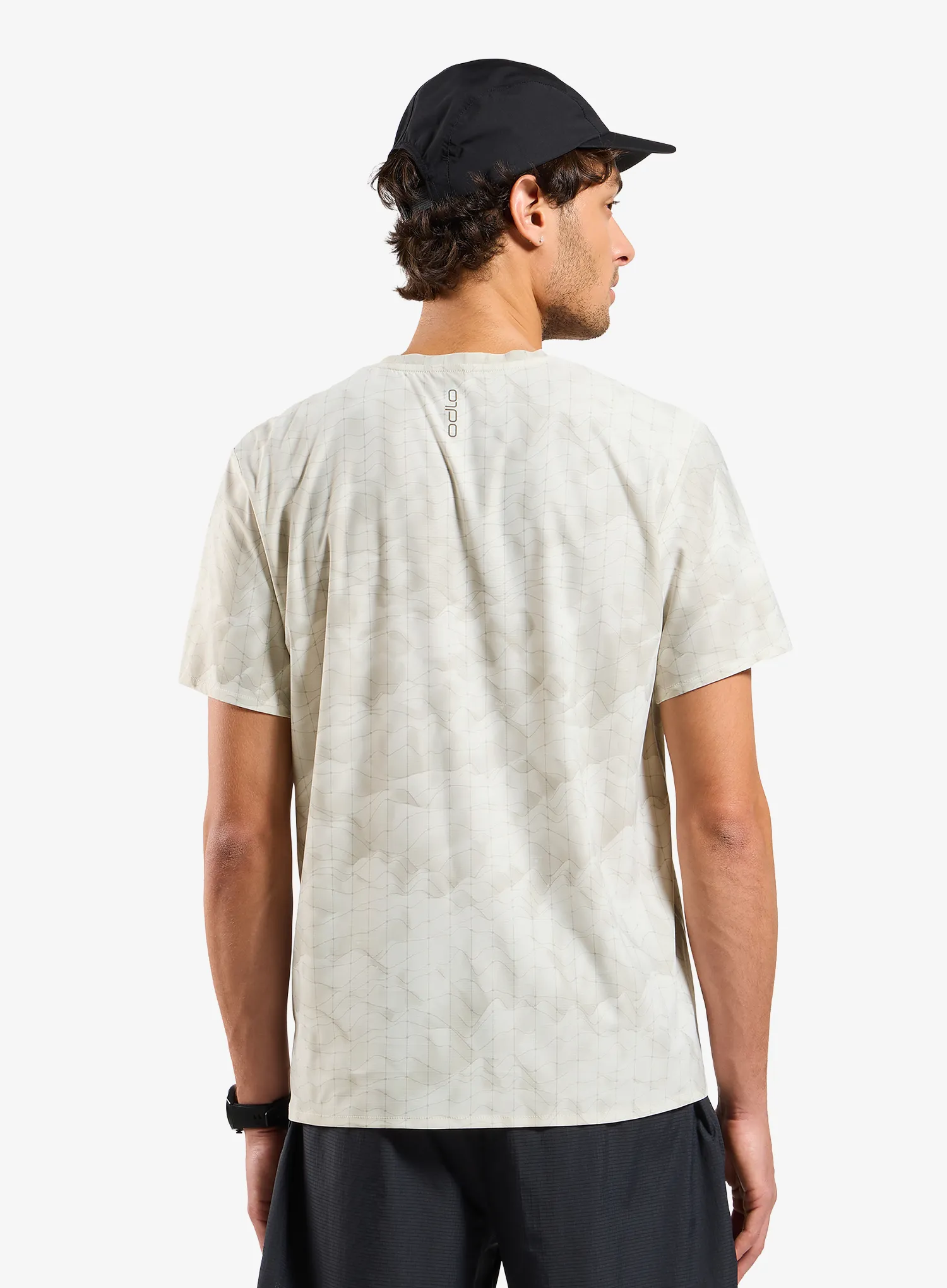 Majica za trčanje Odlo Zeroweight Chill-Tec Print Crew Neck S/S - gardenia