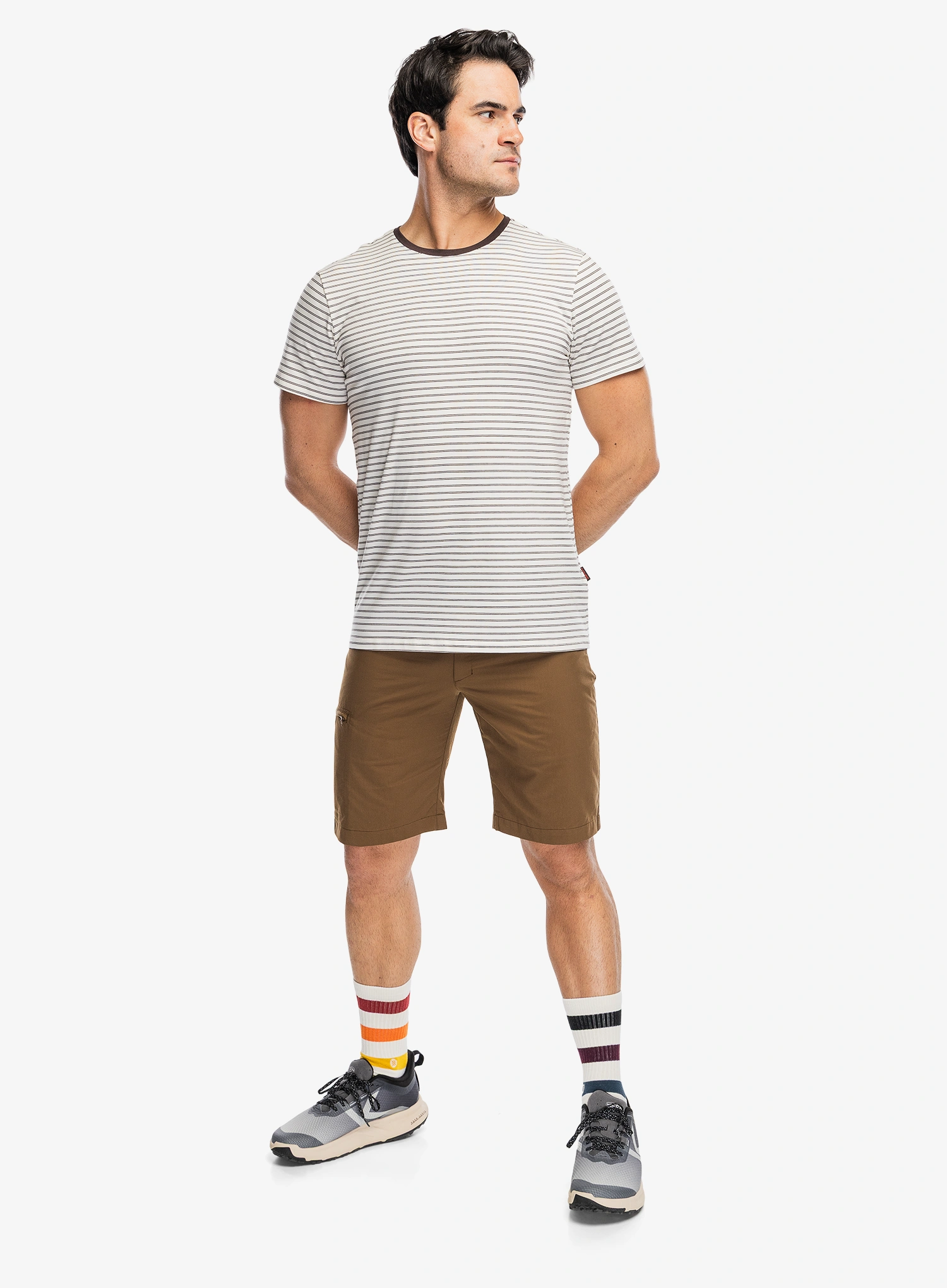 Majica Dovre O-neck T-shirt Striped - beige