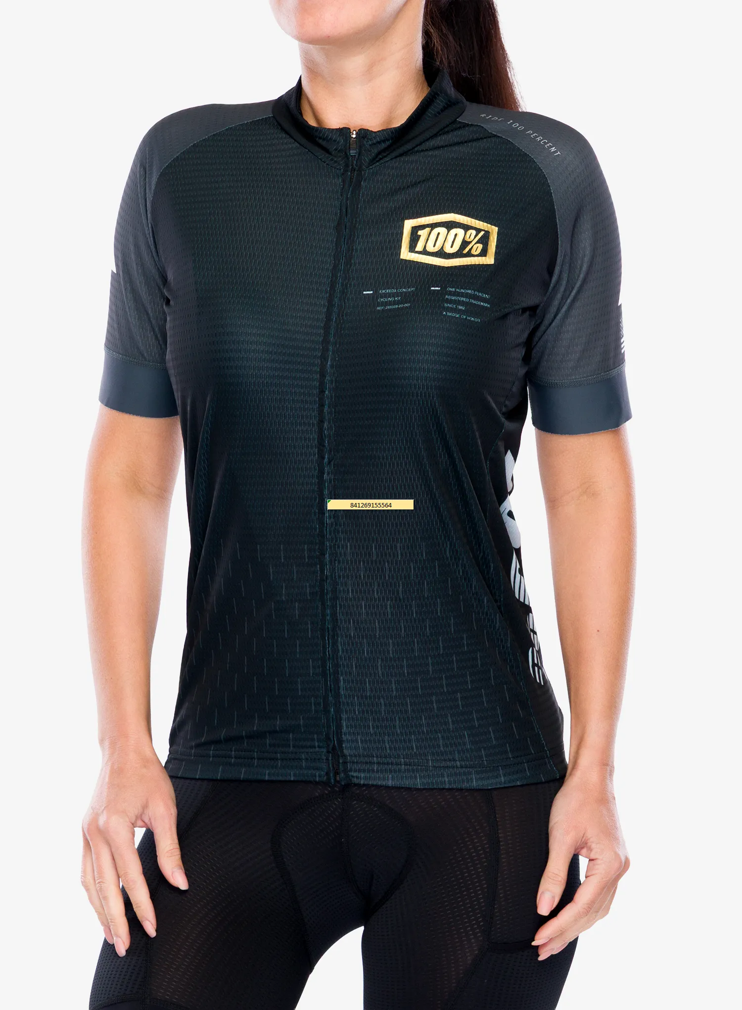 Biciklistička majica 100% Exceeda Jersey - black/charcoal