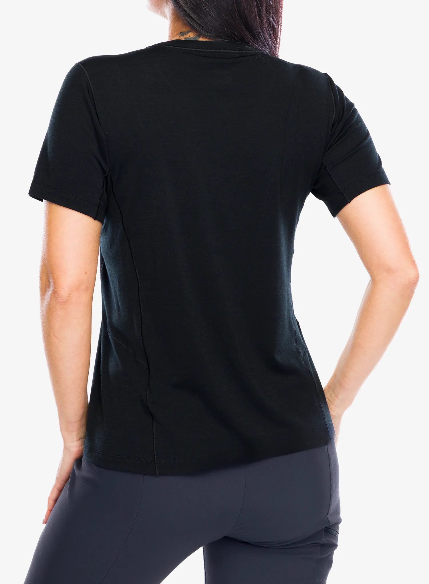 Ženska merino majica Arcteryx Lana Merino Wool Crew SS  - black