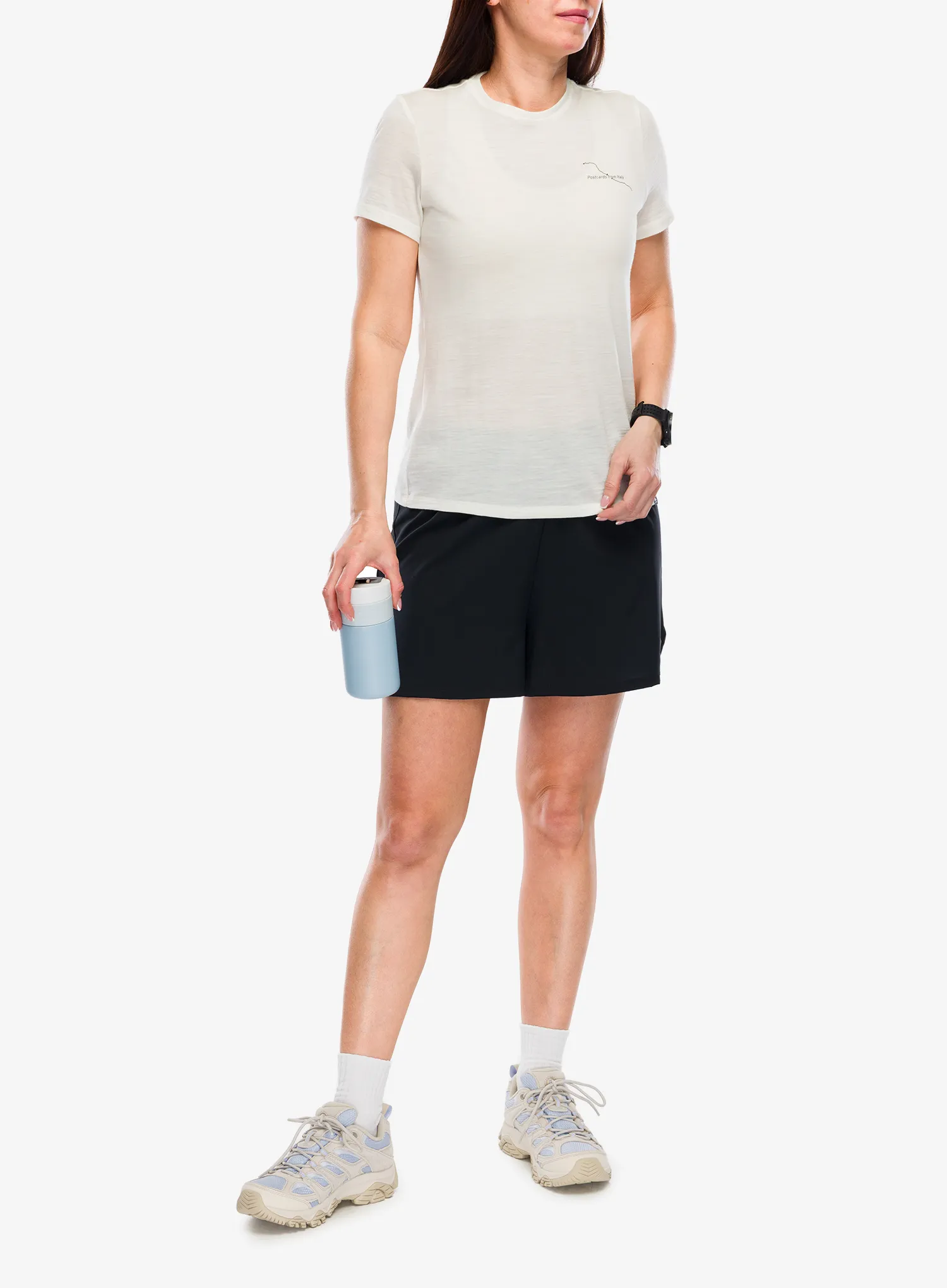 Ženska merino majica Odlo Merino 160 Postcards Crew Neck S/S - gardenia
