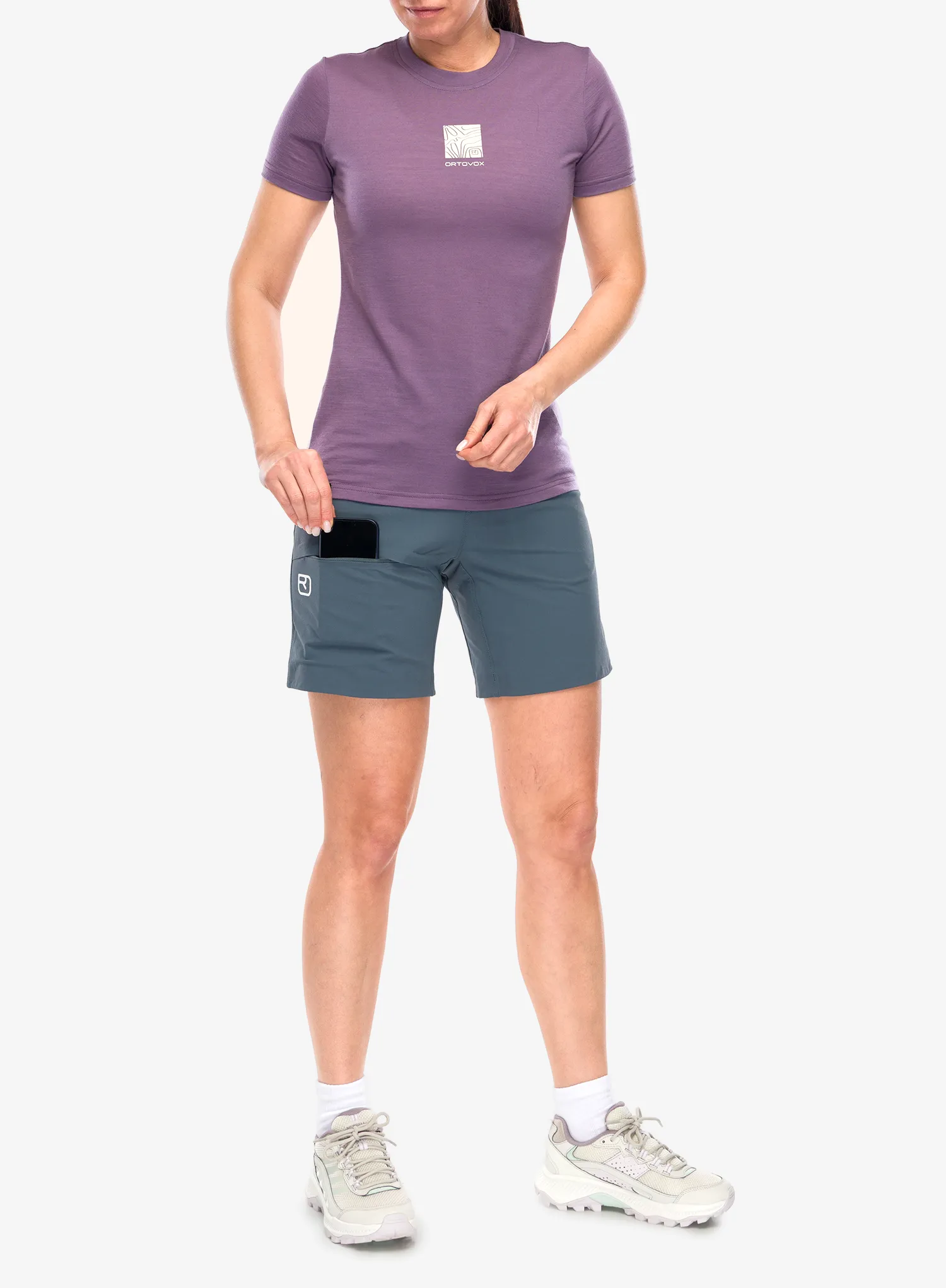 Ženska merino majica Ortovox 120 Cool Tec Abstract TS - wild berry