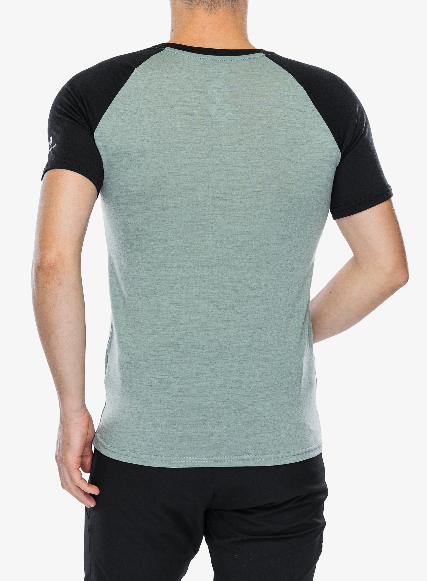 Merino majica Hannah Taregan - anthracite/lily pad