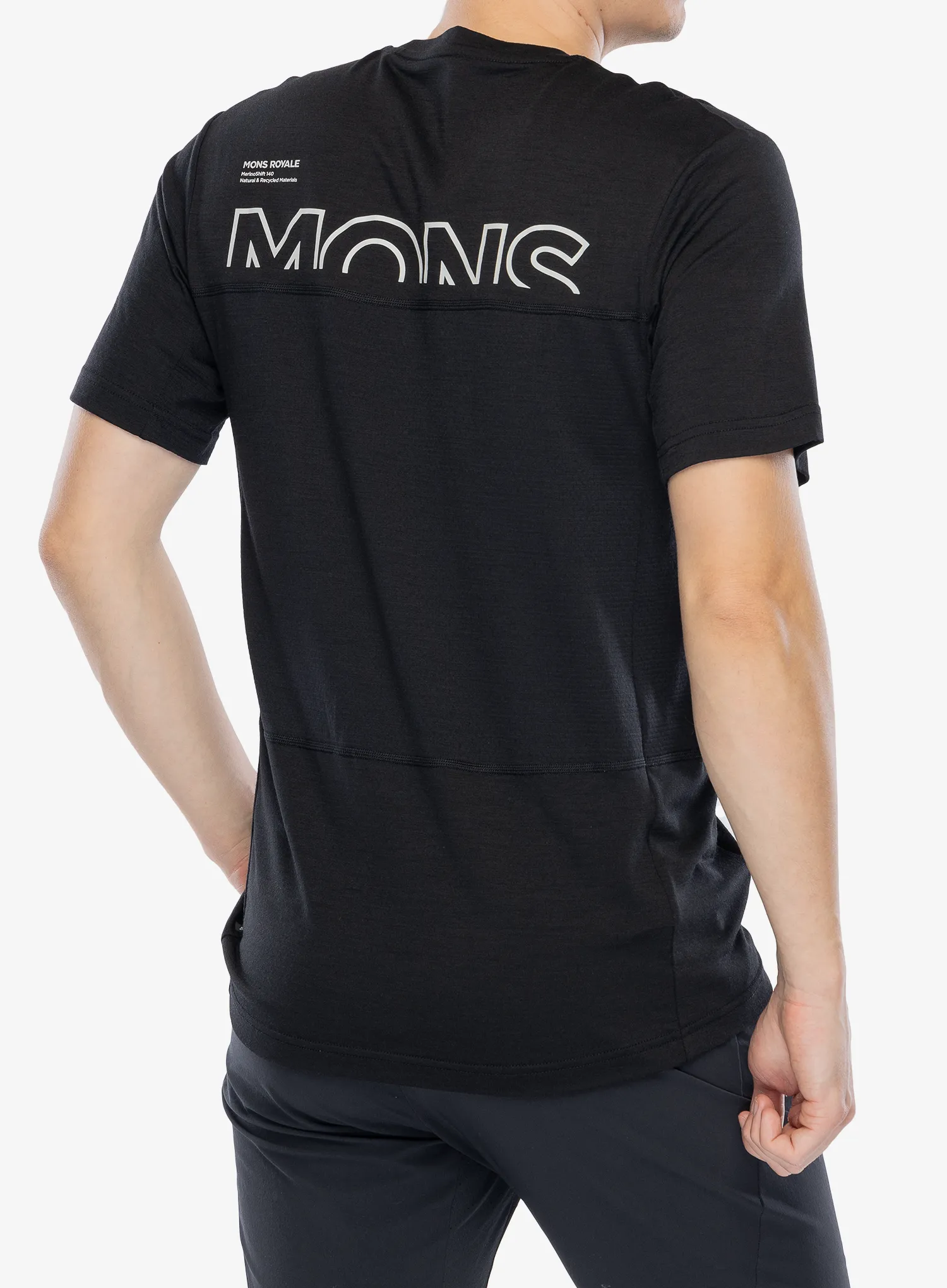 Merino majica Mons Royale Tarn Merino Shift T-Shirt - black