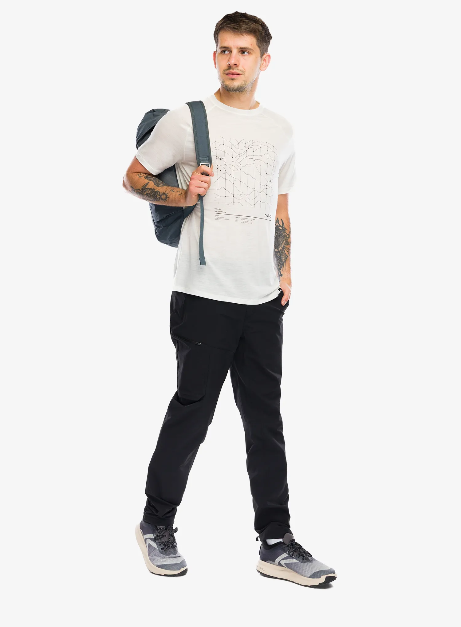 Merino majica Odlo Merino Tencel Hyper Map Crew Neck S/S - gardenia